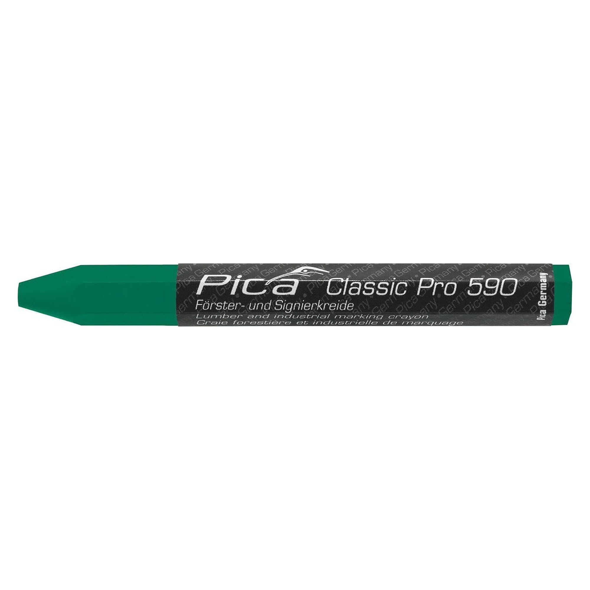 Forester's chalk PRO green, hexagonal 12 x 120 mm, for dry and wet wood, box of 12 - Pica 590/36