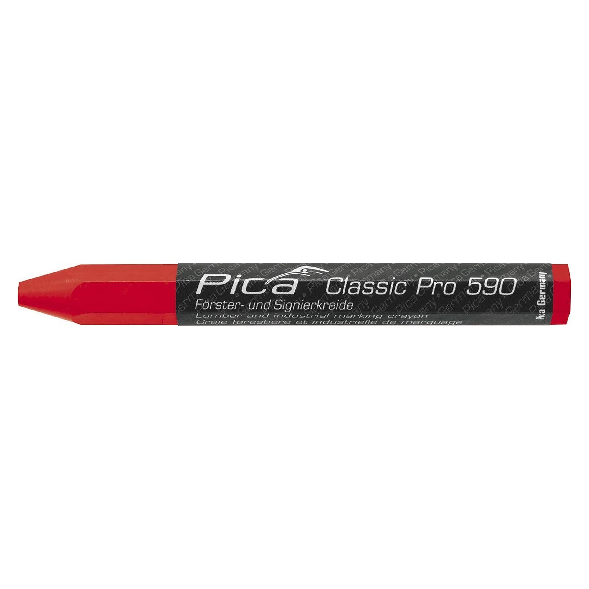 Forester's chalk PRO red, hexagonal 12 x 120 mm, for dry and wet wood, box of 12 - Pica 590/40