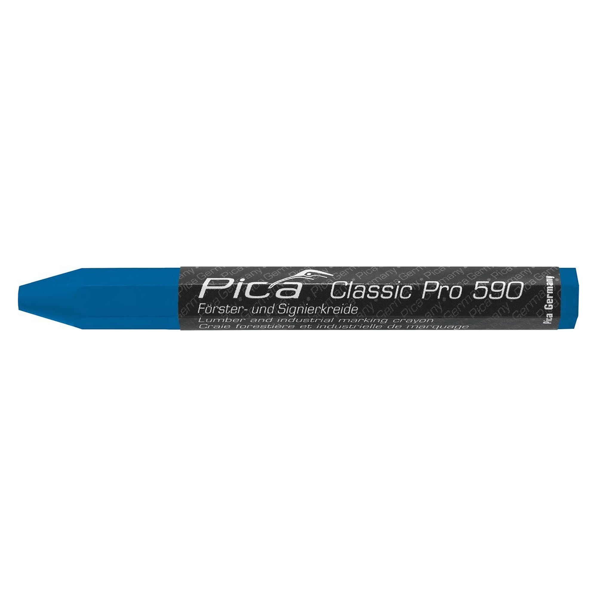 Försterkreide PRO blau, sechseckig 12 x 120 mm, für trockenes und nasses Holz, 12er-Box - Pica 590/41