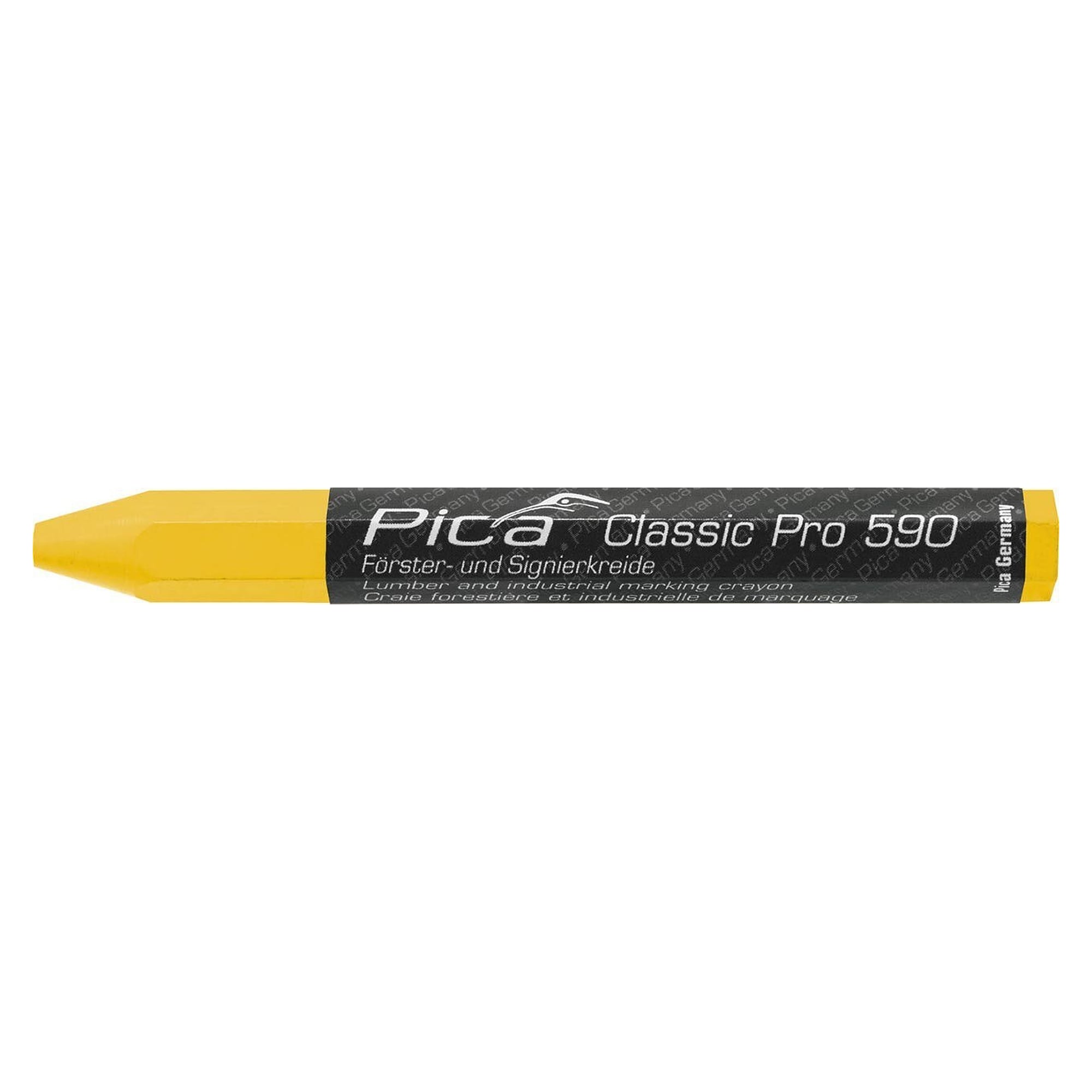 Försterkreide PRO gelb, sechseckig 12 x 120 mm, für trockenes und nasses Holz, 12er-Box - Pica 590/44
