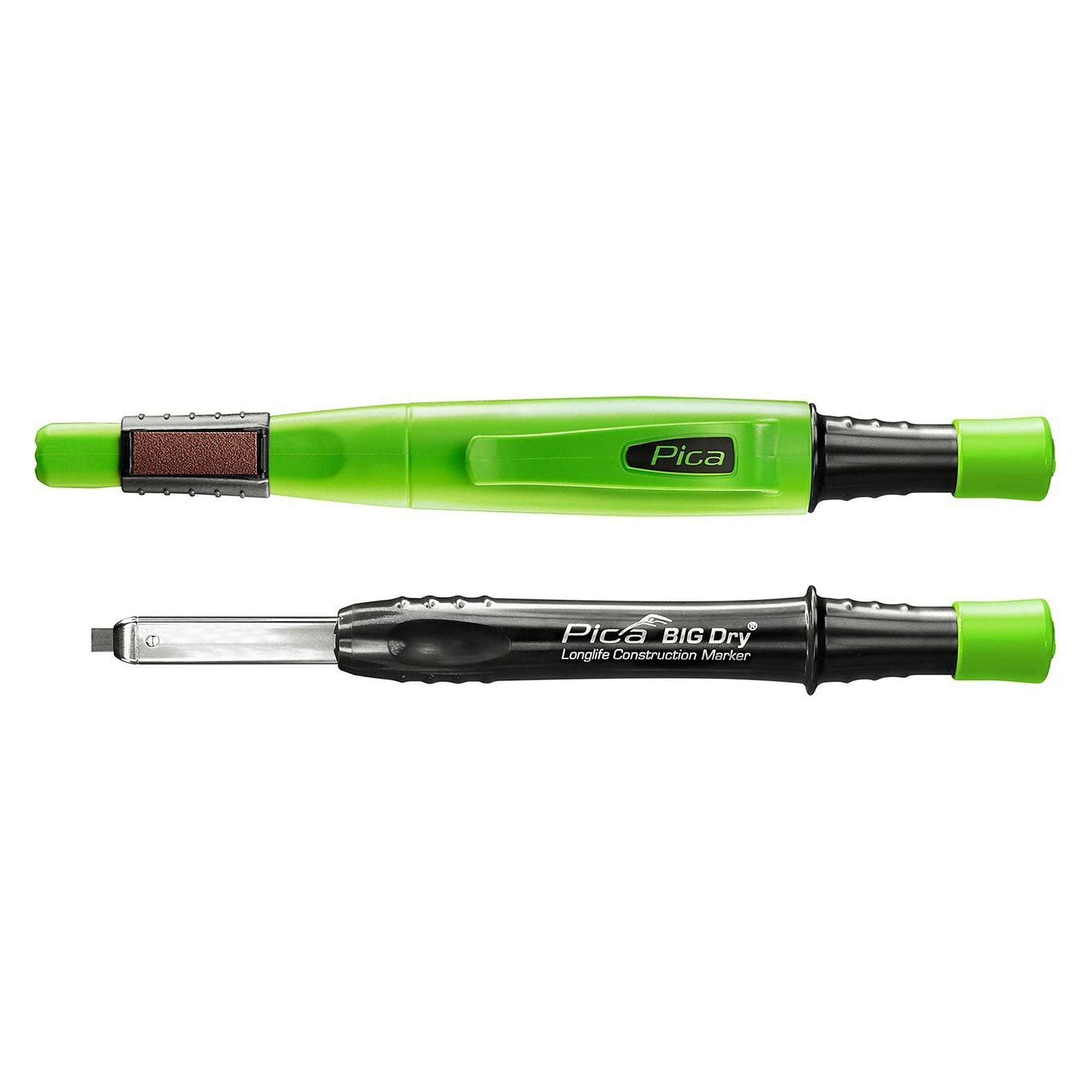 BIG DRY construction marker with automatic lead feed and lead sharpener, graphite, blister - Pica 6060/SB