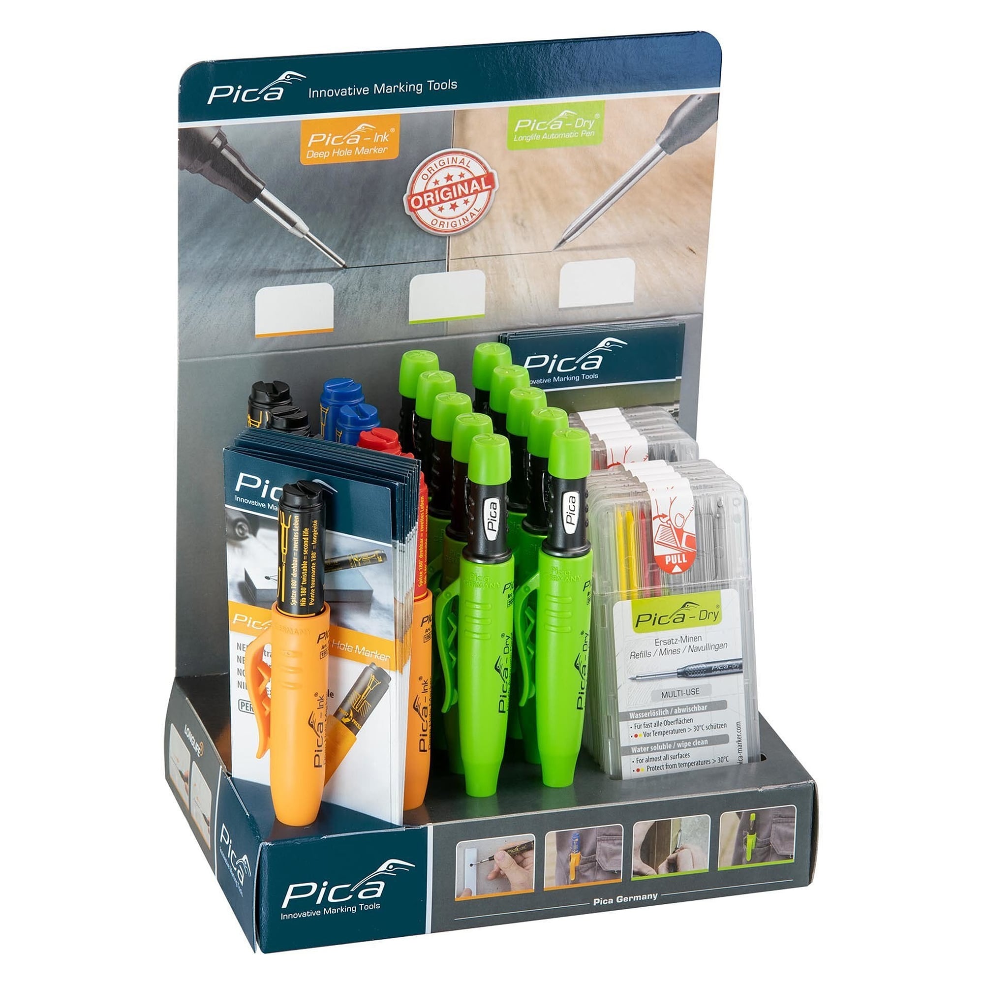 Thekendisplay MIXED "Basis" mit Pica INK und DRY Markern, bestückt - Pica 66322