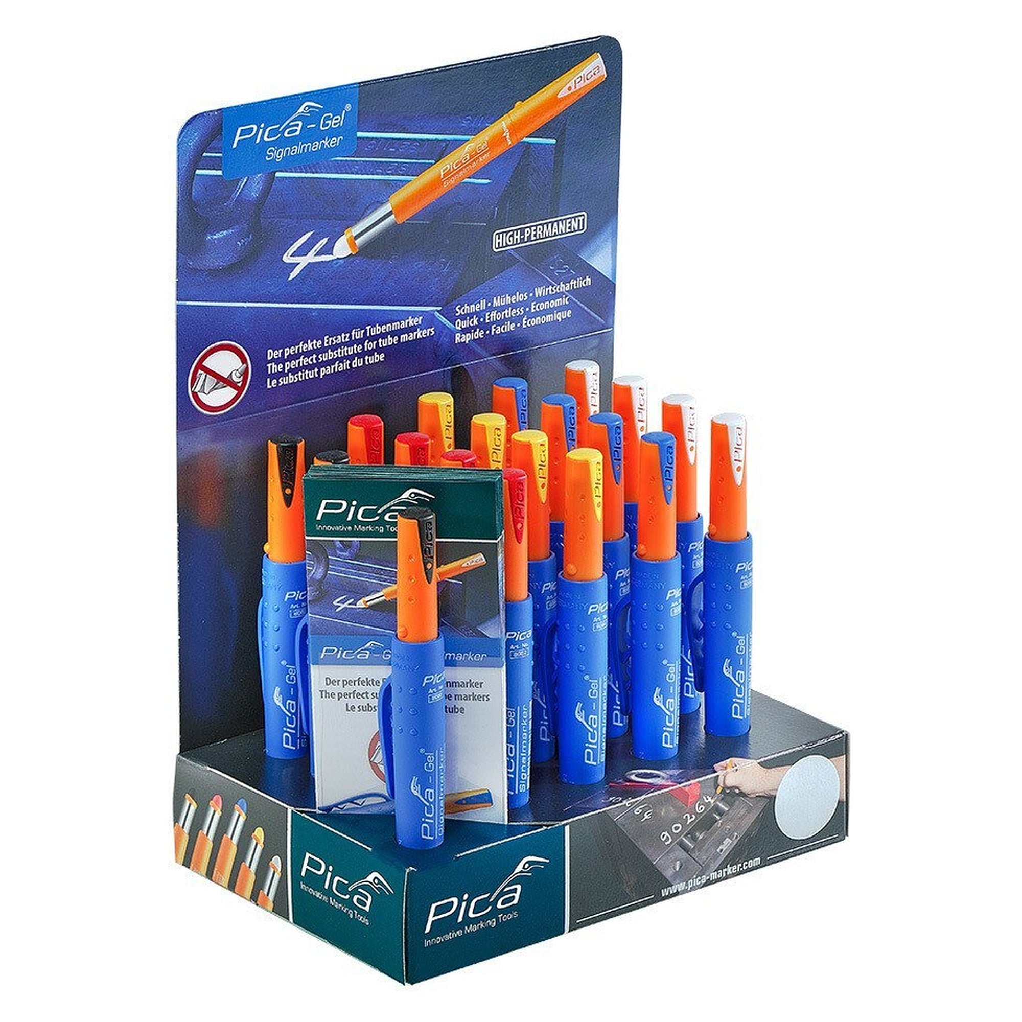 Thekendisplay GEL Signalmarker "Basis", bestückt mit Pica GEL Markern - Pica 8020