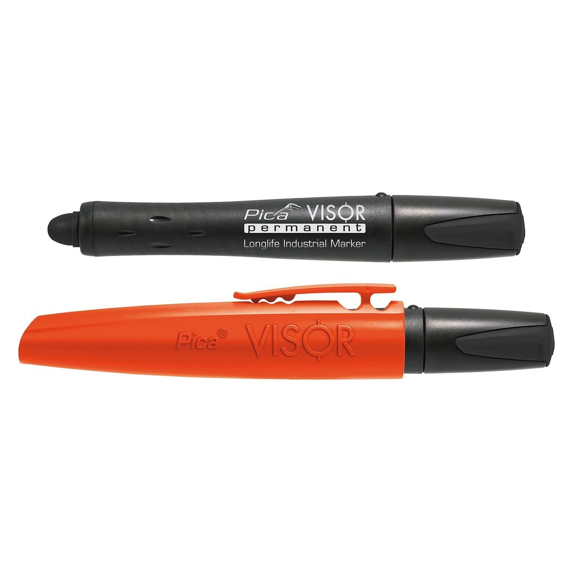 VISOR Permanentmarker schwarz mit Wachssignierkreide für fast alle Oberflächen - Pica 990/46