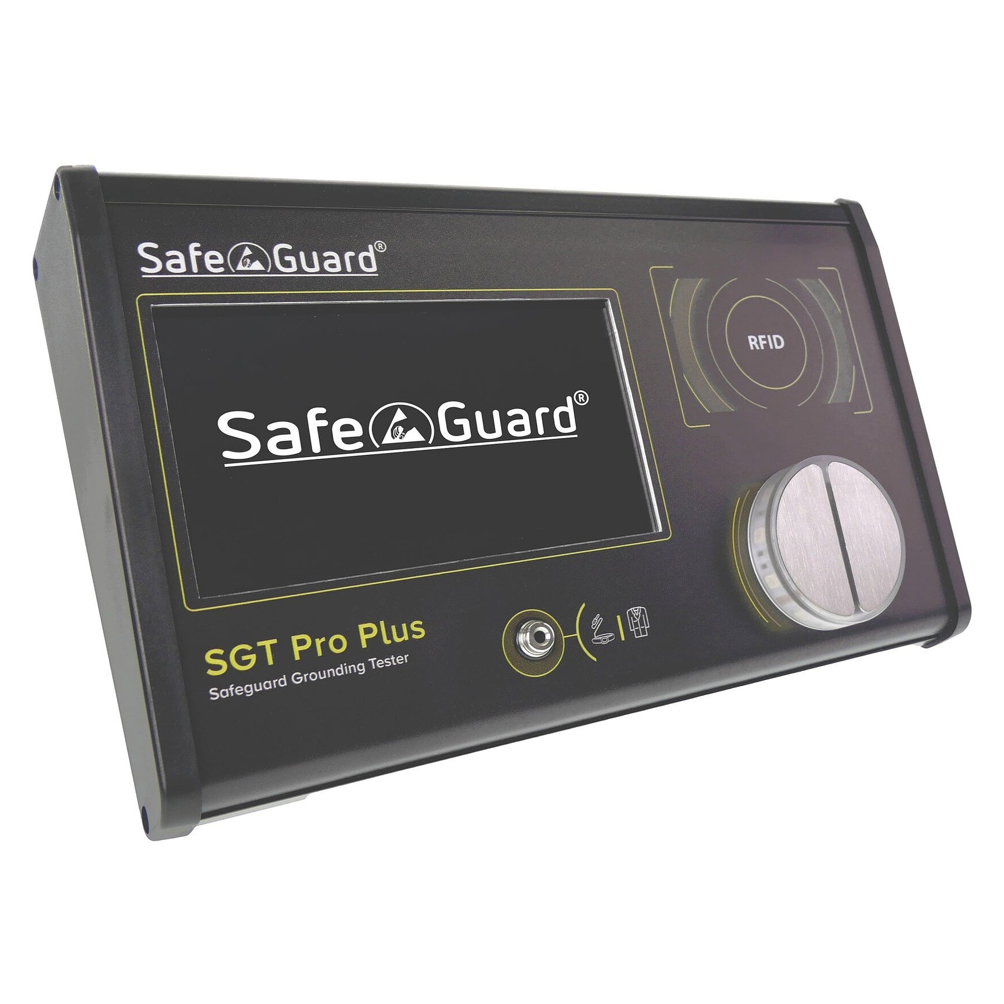 ESD grounding tester SGT Pro Plus with LCD display and double foot electrode, RFID - Safeguard SafeGuard-SGT-ProPlus
