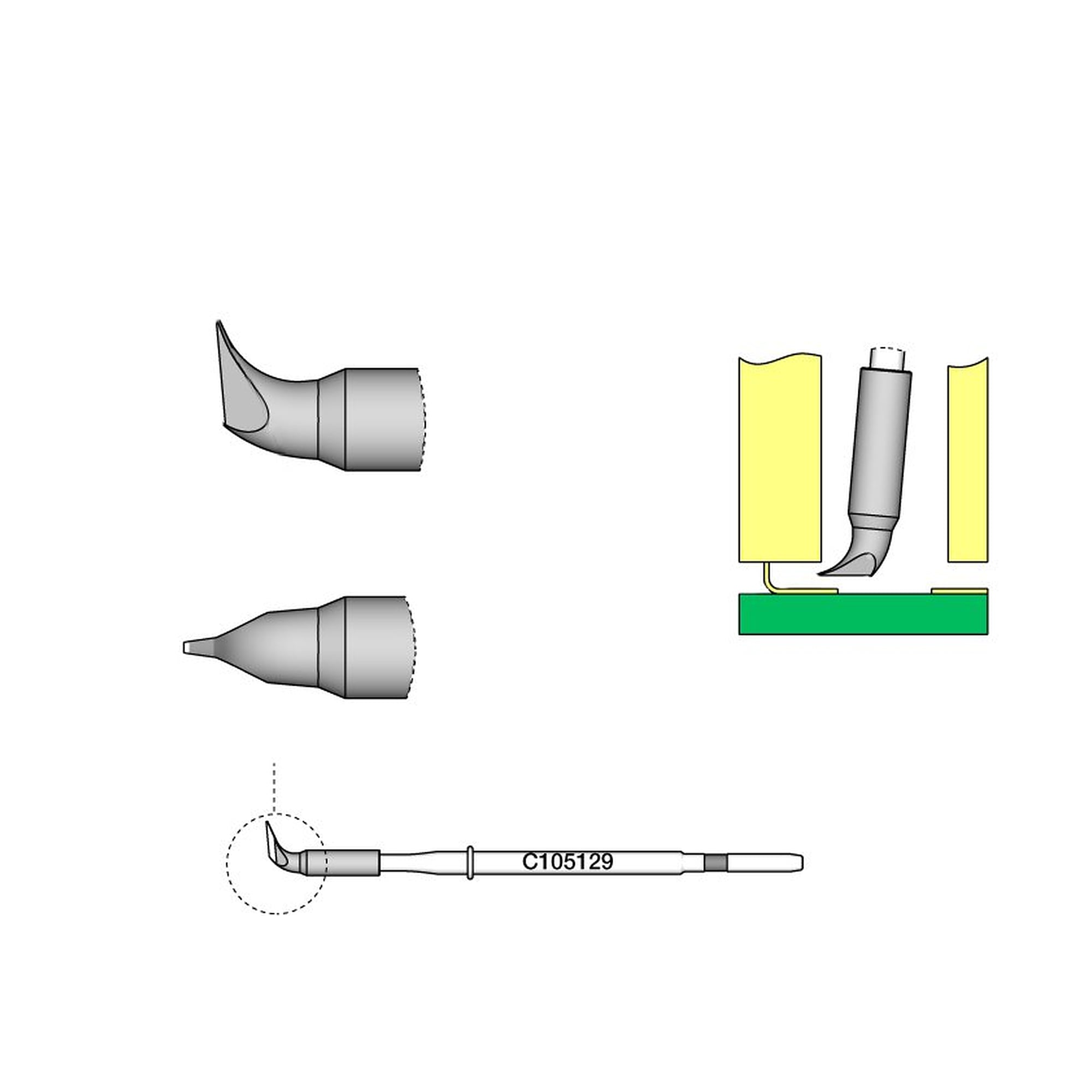 Nano-Lötspitze messerförmig 2,8 x 0,2 mm für NT105 und NP105 - JBC C105129