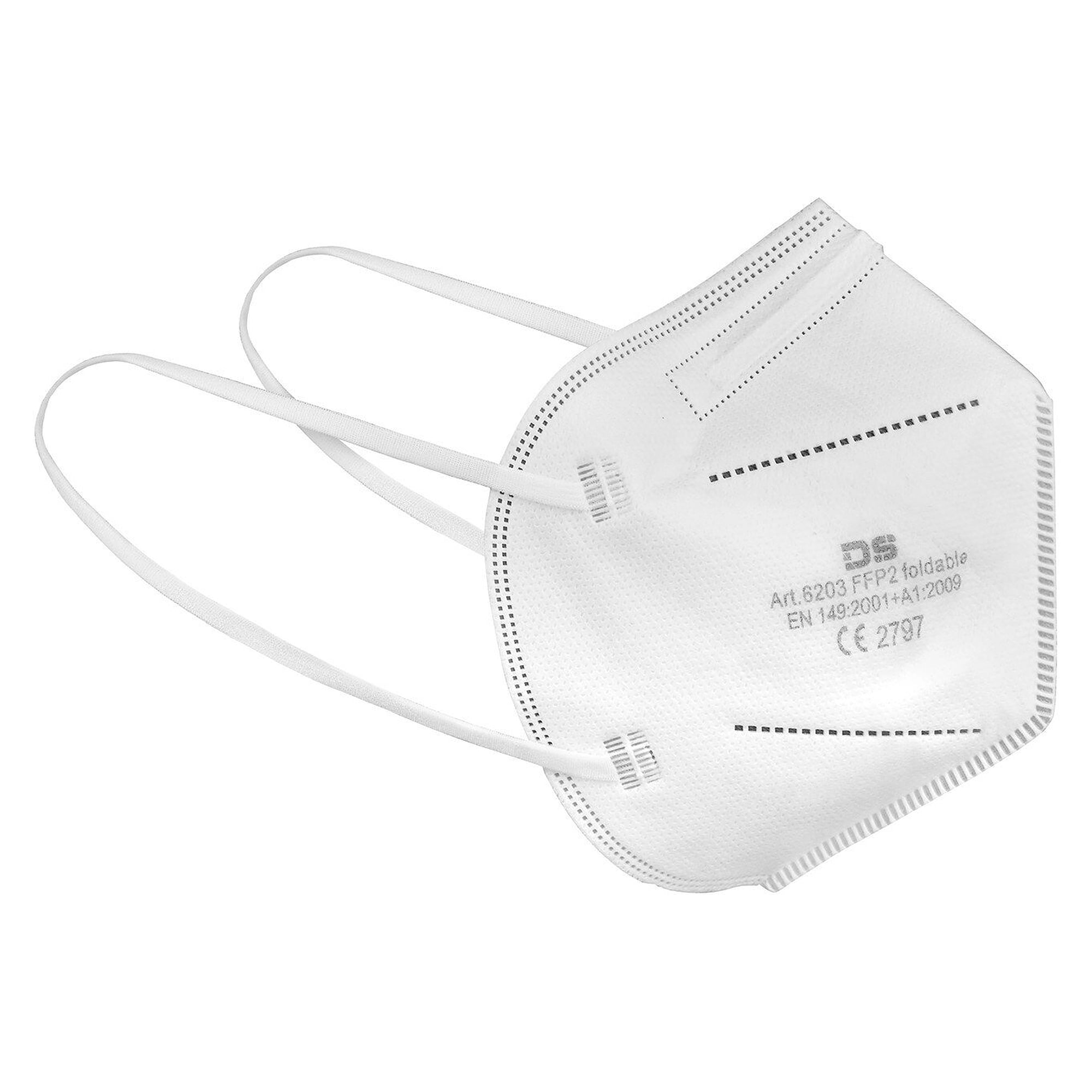 FFP2-Atemschutzmaske ProSafe, faltbar, ohne Ventil, EN 149, weiß, VPE 20 - DS Safety Wear 6203