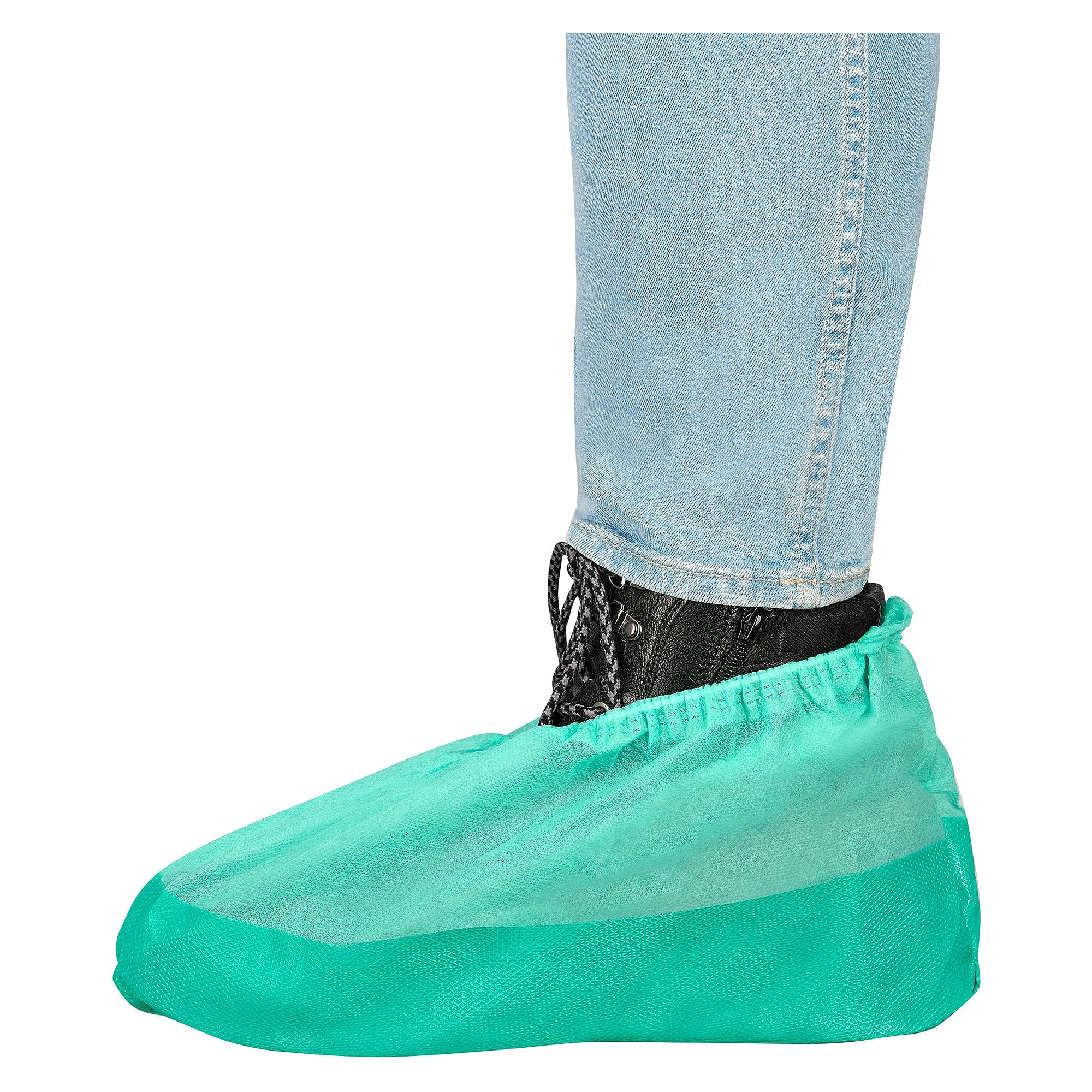 Surchaussure PP haute, 35 g/m², semelle antidérapante, très grande taille, CE cat. I, verte - DS Safety Wear H7101G