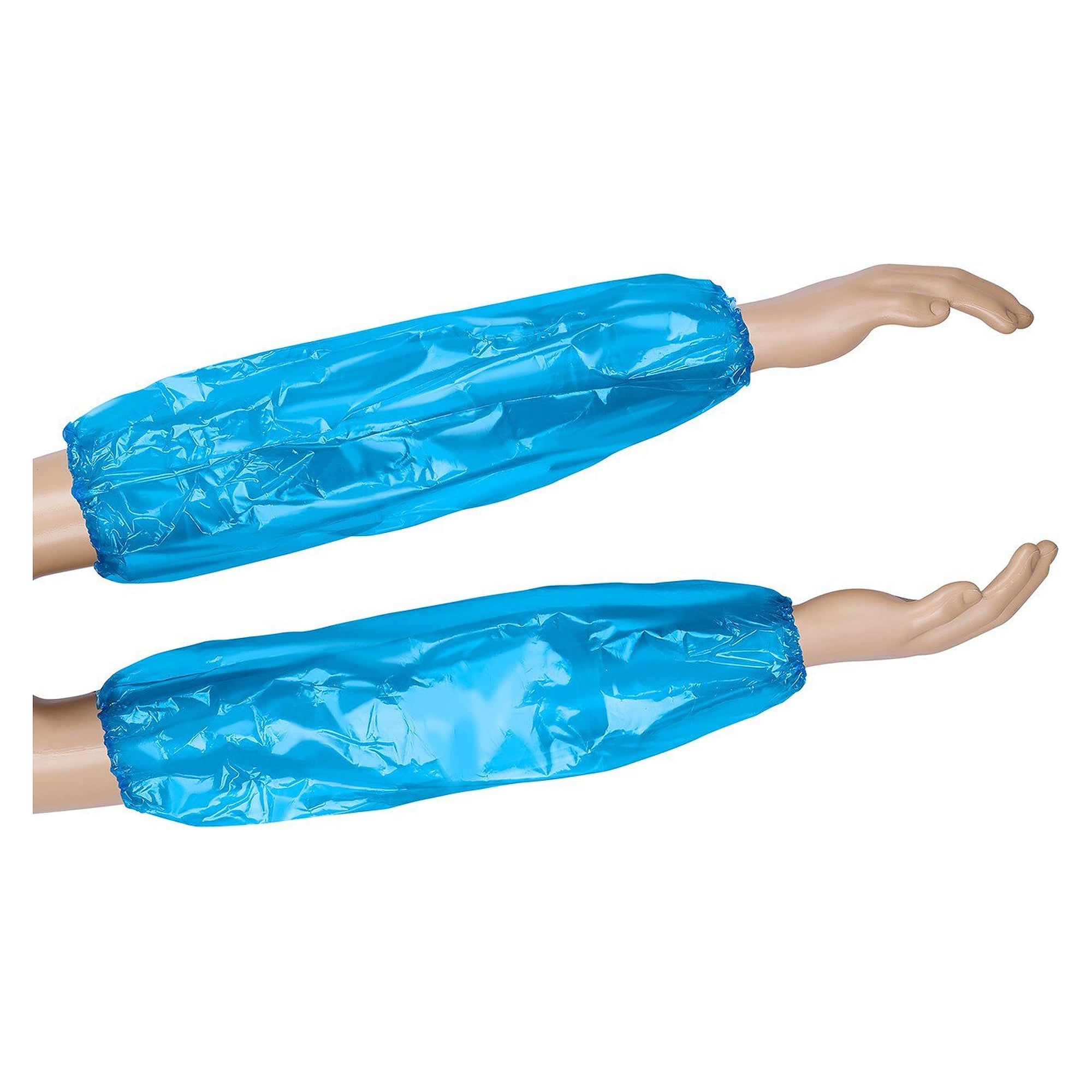 Einweg-Armstulpen Premium Light aus PE-Folie, 45 cm, beidseitiger Gummizug, blau, VPE 100 - DS Safety Wear PEASB