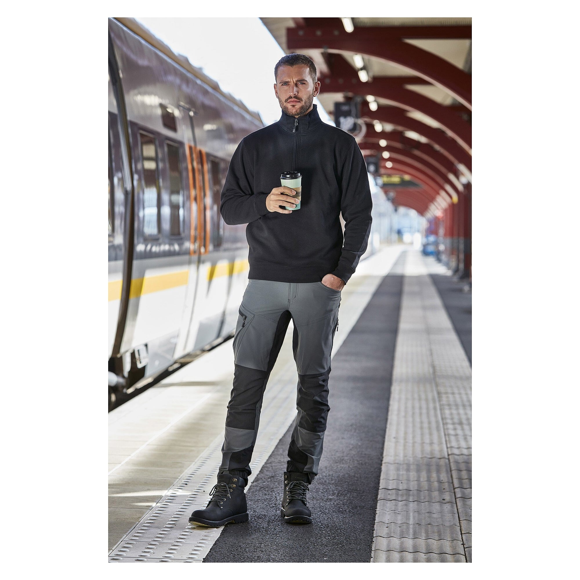 Stretch-Arbeitshose Wiggo Herren, 5 Taschen, Oliv, Größe 44 - South West 1000375305044