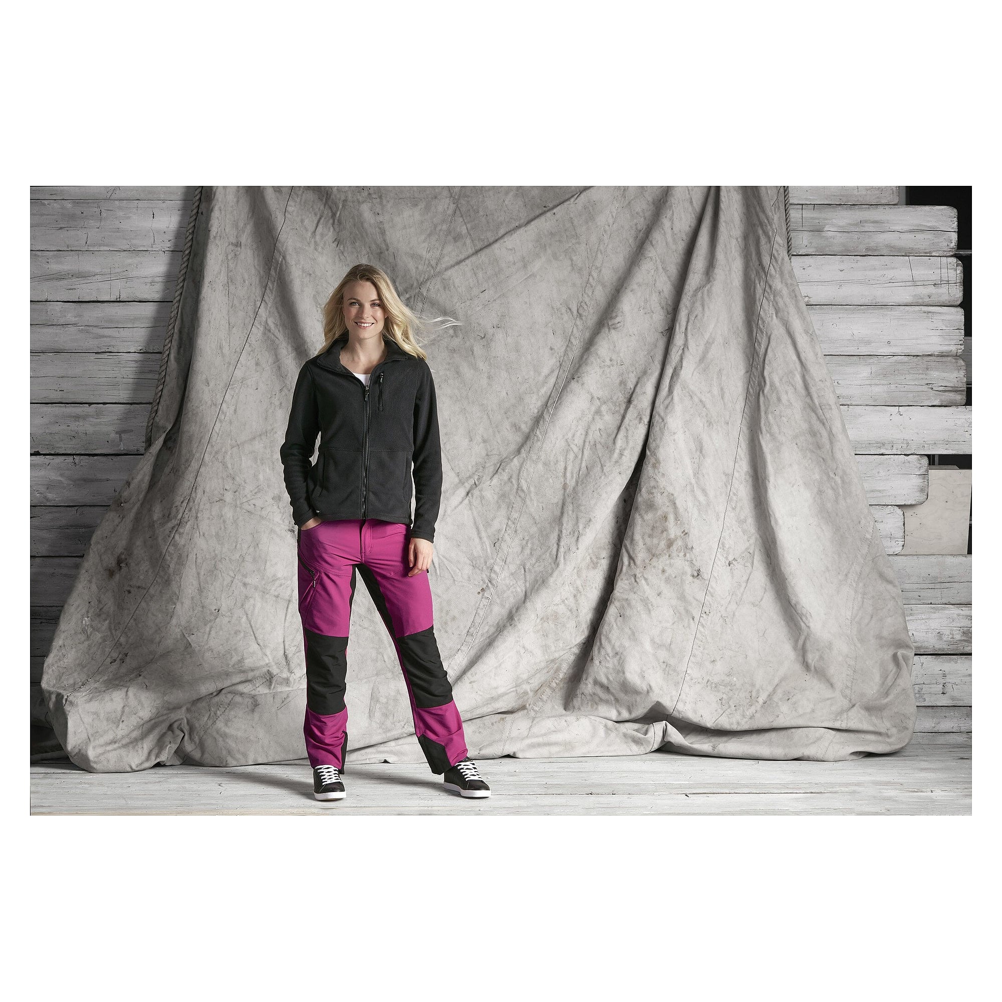Stretch-Arbeitshose Wega Damen, 5 Taschen, Schwarz, Größe 40L - South West 1000376001140
