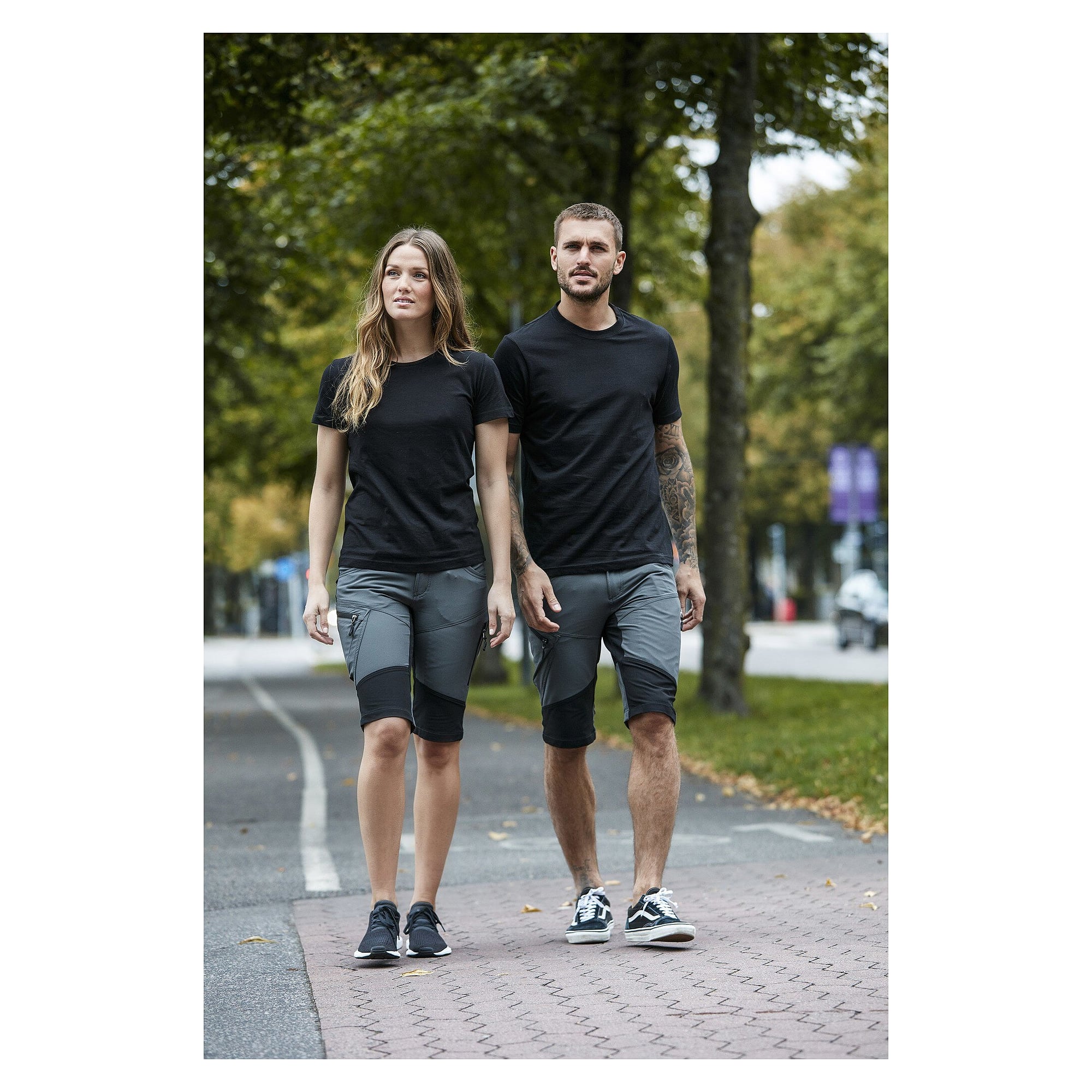 Kurze Stretch-Arbeitshose Wiggo Herren, 5 Taschen, Oliv, Größe 46 - South West 1000377305046