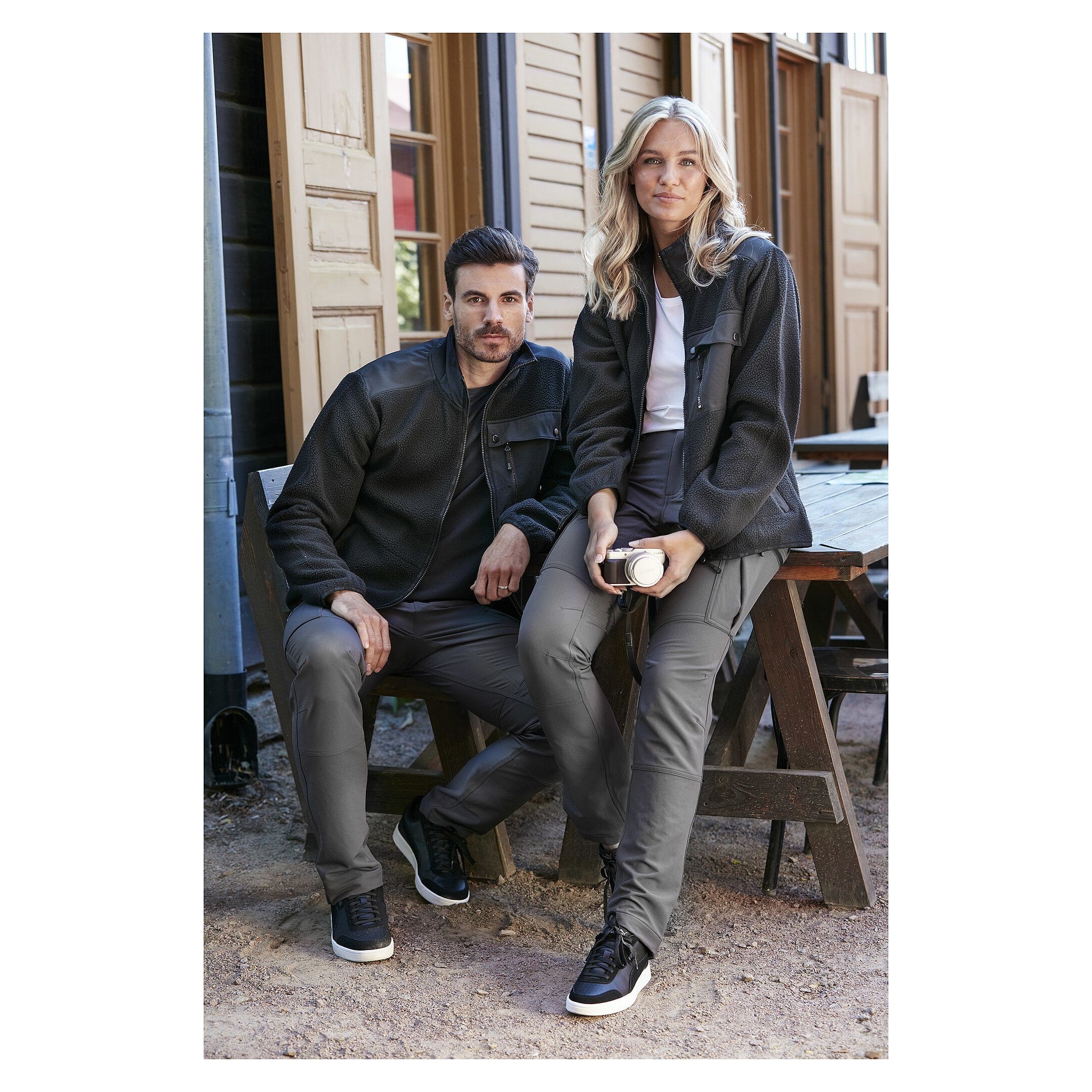 Arbeitshose Milton aus recyceltem Stretch-Polyester, Herren, dunkelgrau, Größe 52 - South West 1000379021052