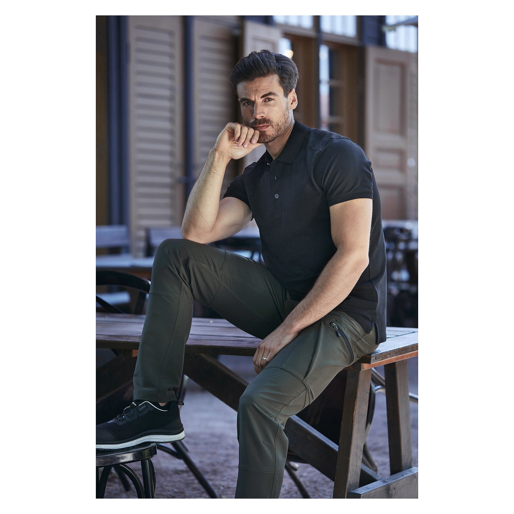 Arbeitshose Milton aus recyceltem Stretch-Polyester, Herren, dunkelgrau, Größe 52 - South West 1000379021052