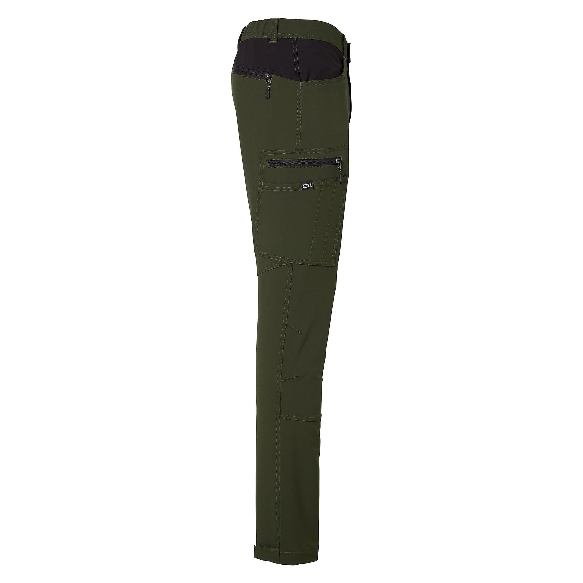 Herren-Arbeitshose Milton aus recyceltem Polyester mit Stretch, dunkeloliv, Größe 48 - South West 1000379303048
