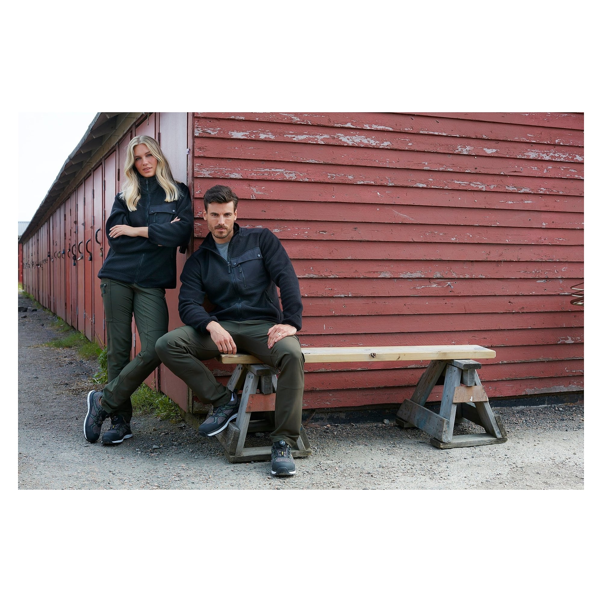 Herren-Arbeitshose Milton aus recyceltem Polyester mit Stretch, dunkles Navyblau, Größe 44 - South West 1000379401044