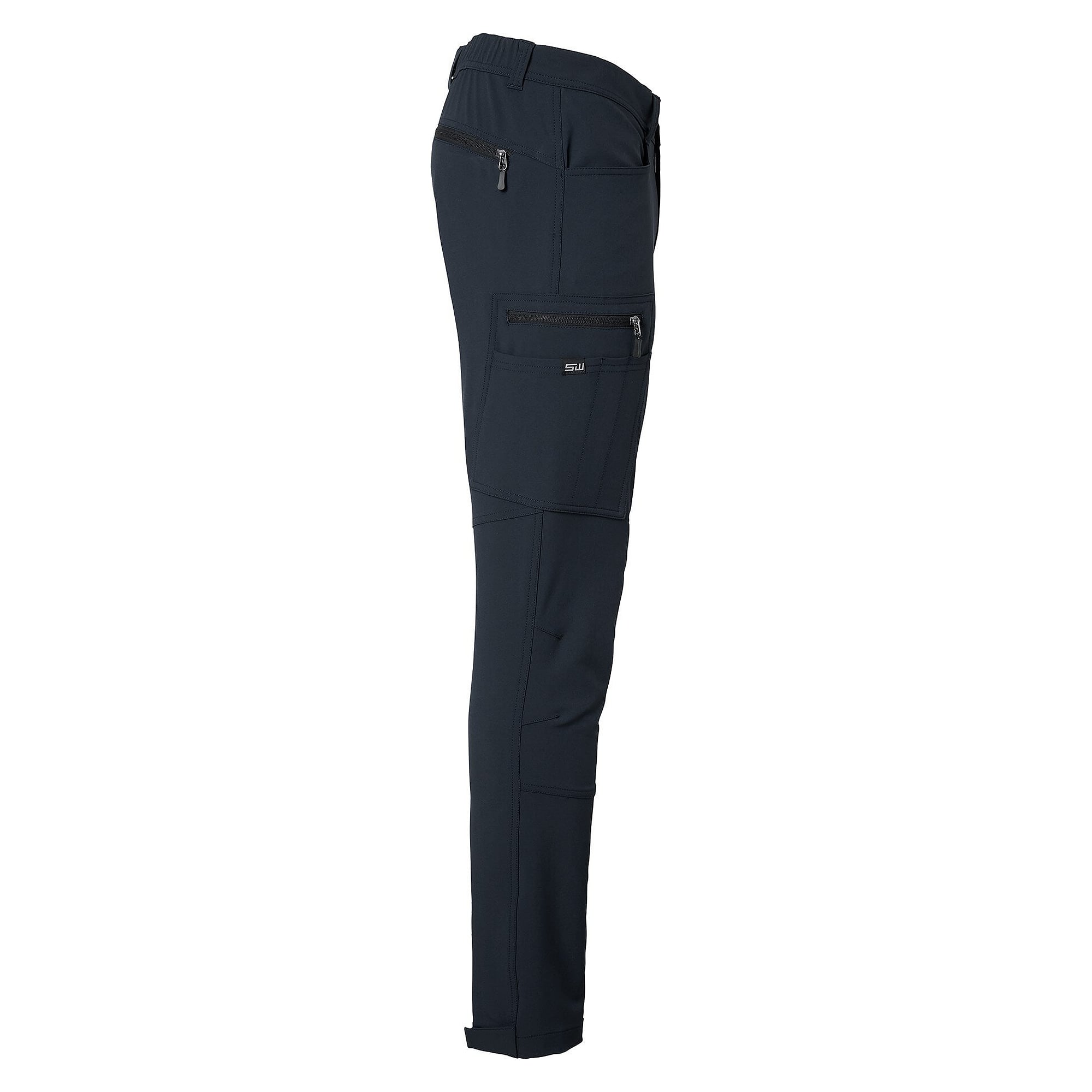 Milton men's work trousers in recycled polyester with stretch, dark navy, size 48 - South West 1000379401048