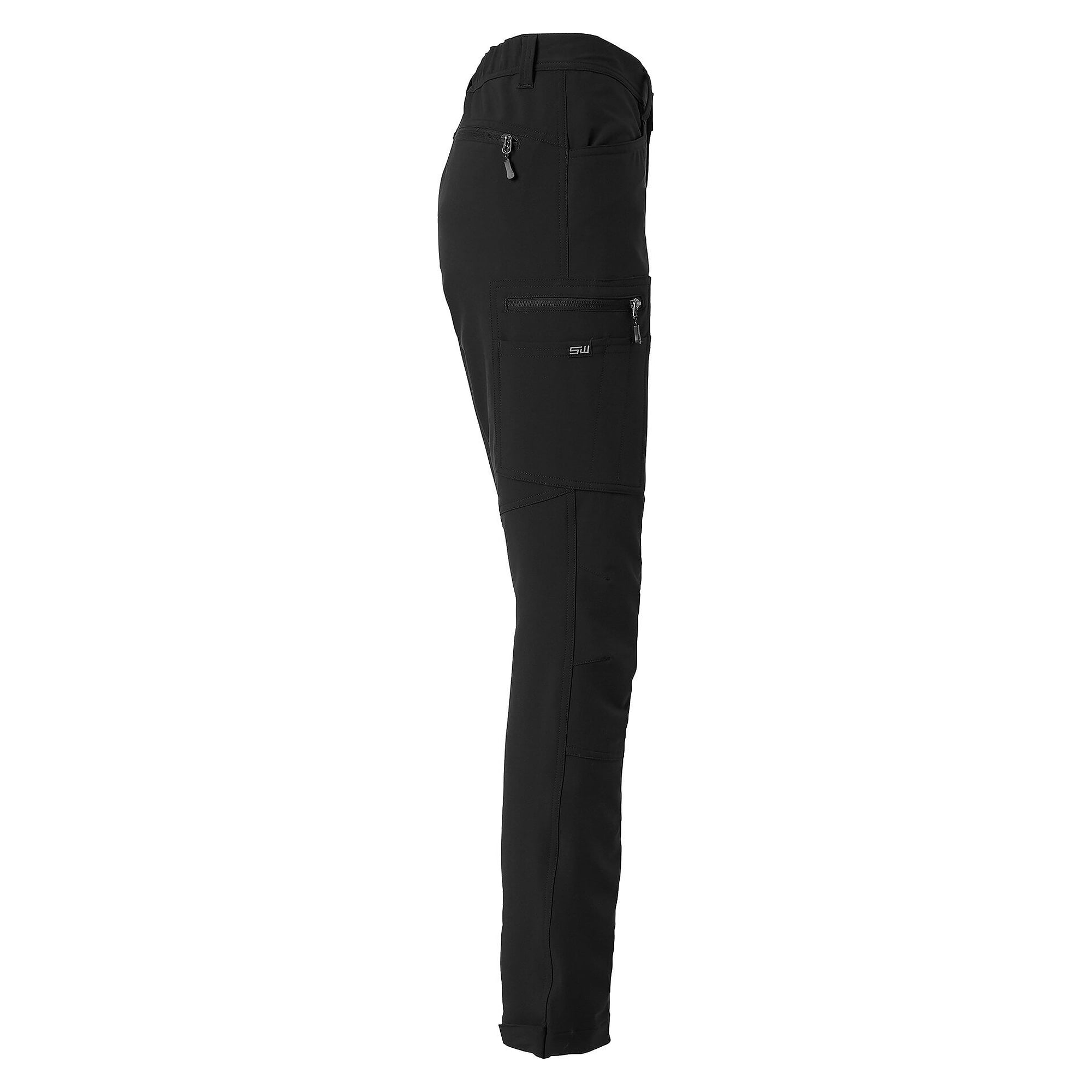 Pantalon de travail femme Moa en polyester recyclé stretch, noir, taille 40L - South West 1000380001140