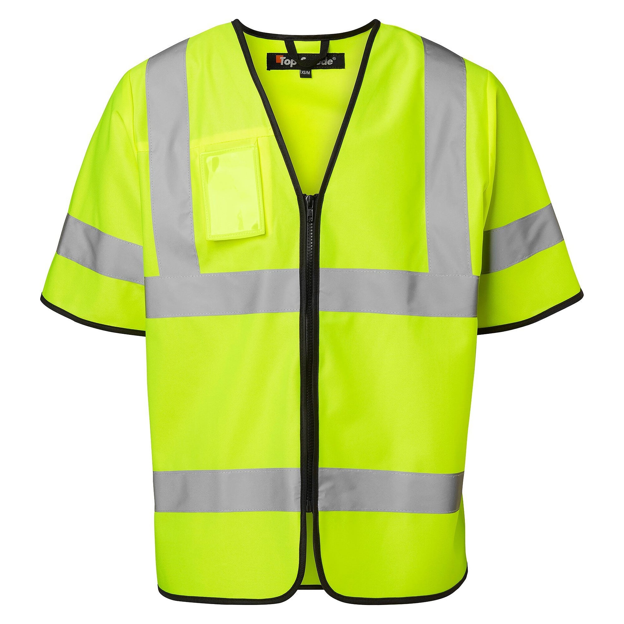 Warnweste 125 EN ISO 20471 Klasse 3 mit Reißverschluss, fluoreszierendes Gelb, XS/S - Top Swede 1000689712007