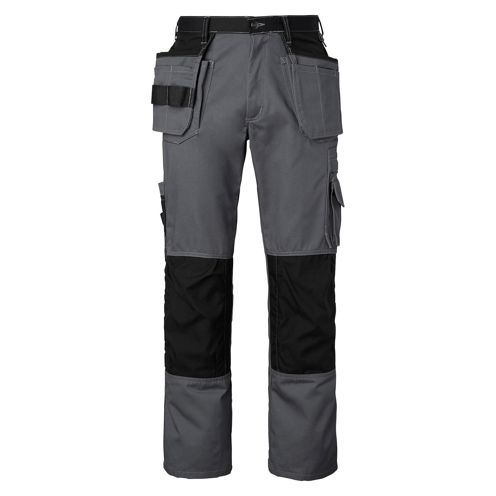 Lange Handwerkerhose 193 mit Knie- und Nageltaschen, Unisex, grau/schwarz, Gr. 54 - Top Swede 1000737922054