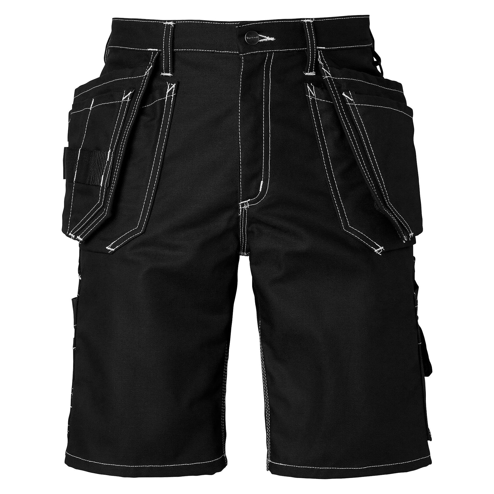 Kurze Handwerkerhose 194 mit CORDURA-Nageltaschen und Hammerhalter, Unisex, schwarz, Größe 48 - Top Swede 1000738001048