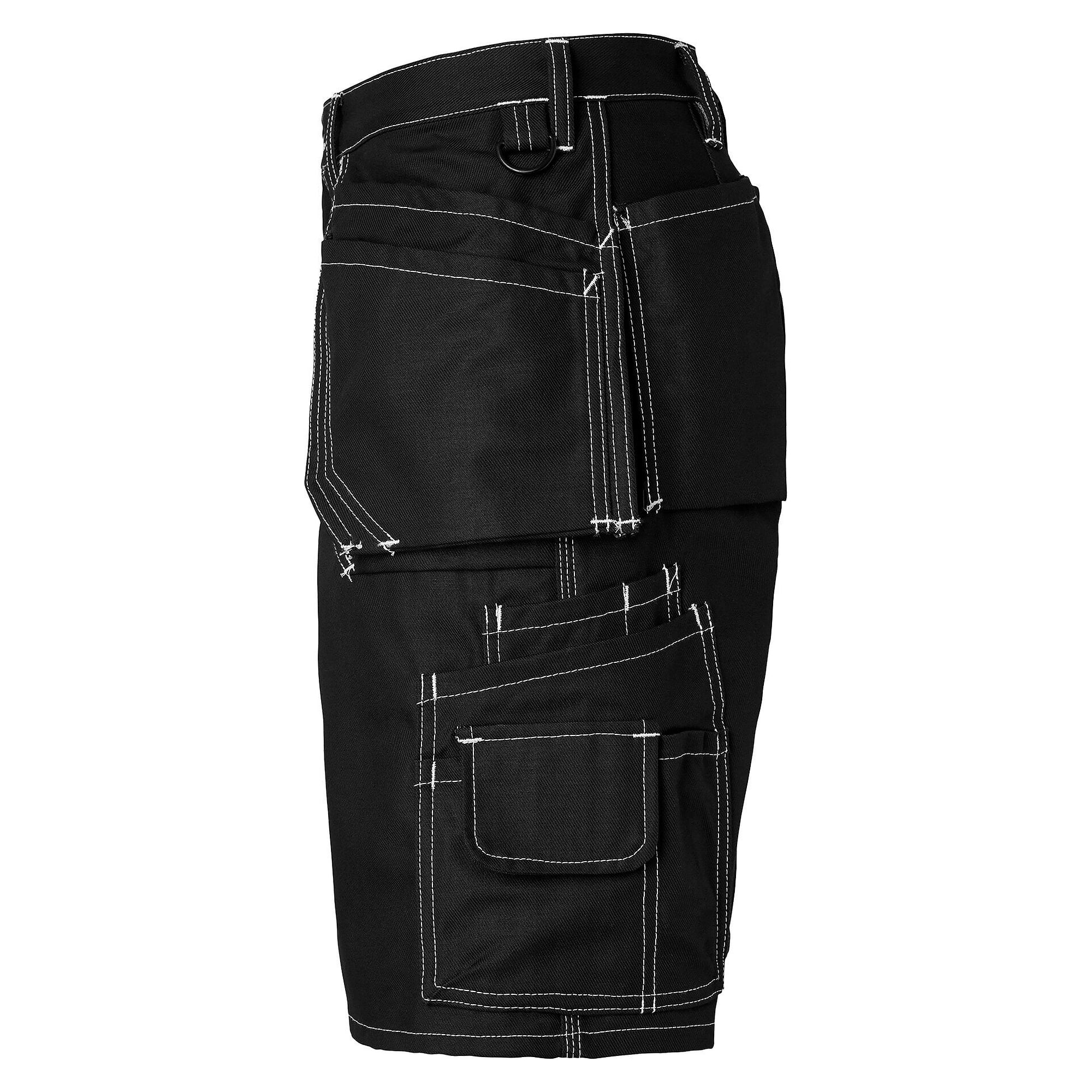 Kurze Handwerkerhose 194 mit CORDURA-Nageltaschen und Hammerhalter, Unisex, schwarz, Größe 48 - Top Swede 1000738001048