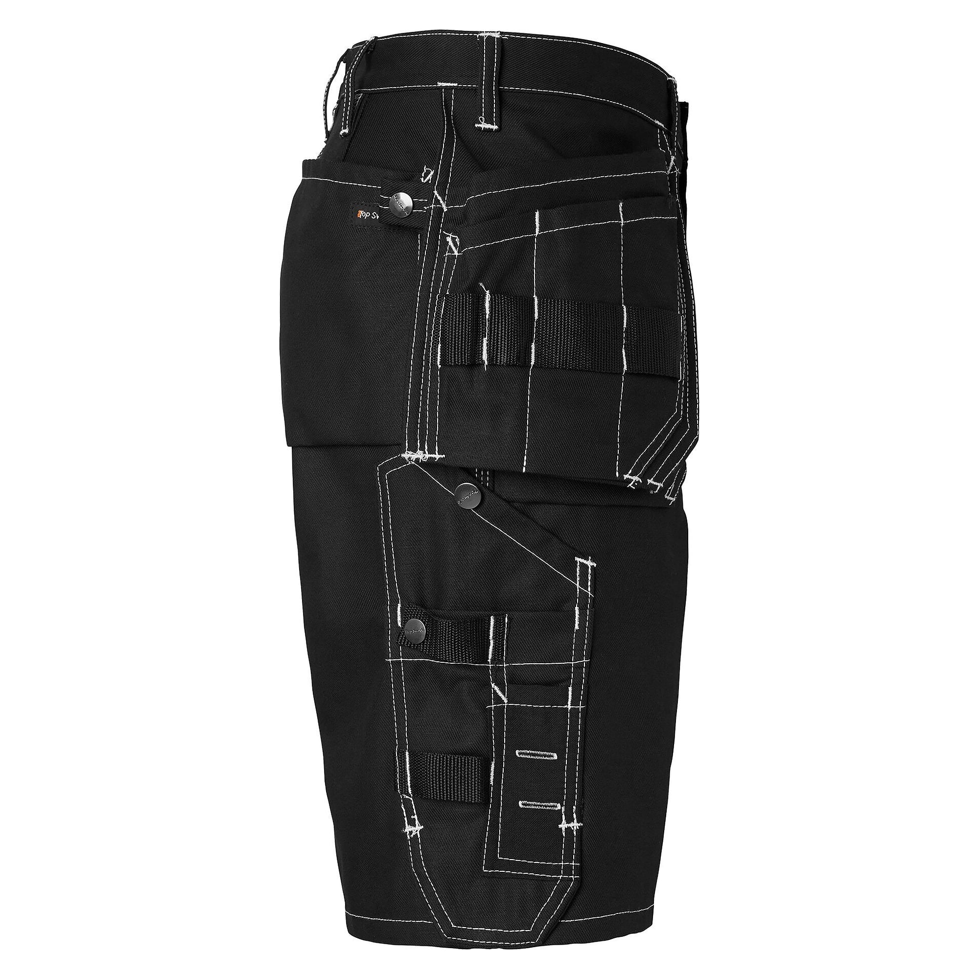 Craftsman shorts 194 with CORDURA nail pockets and hammer holder, unisex, black, size 50 - Top Swede 1000738001050