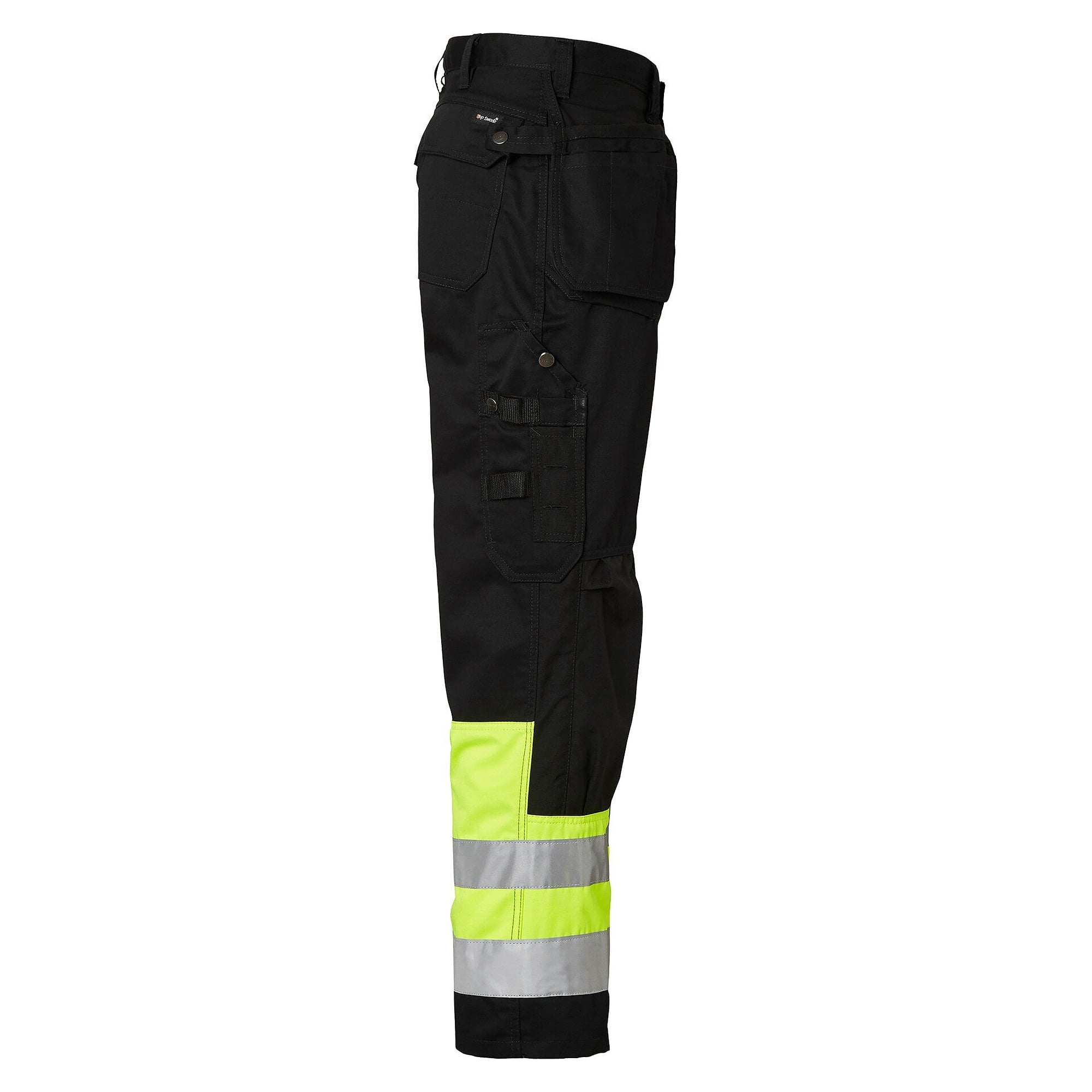 Handwerkerhose 2171 lang, Warnschutz EN ISO 20471 Klasse 1, schwarz/warngelb, Größe 29 - Top Swede 1000825914116