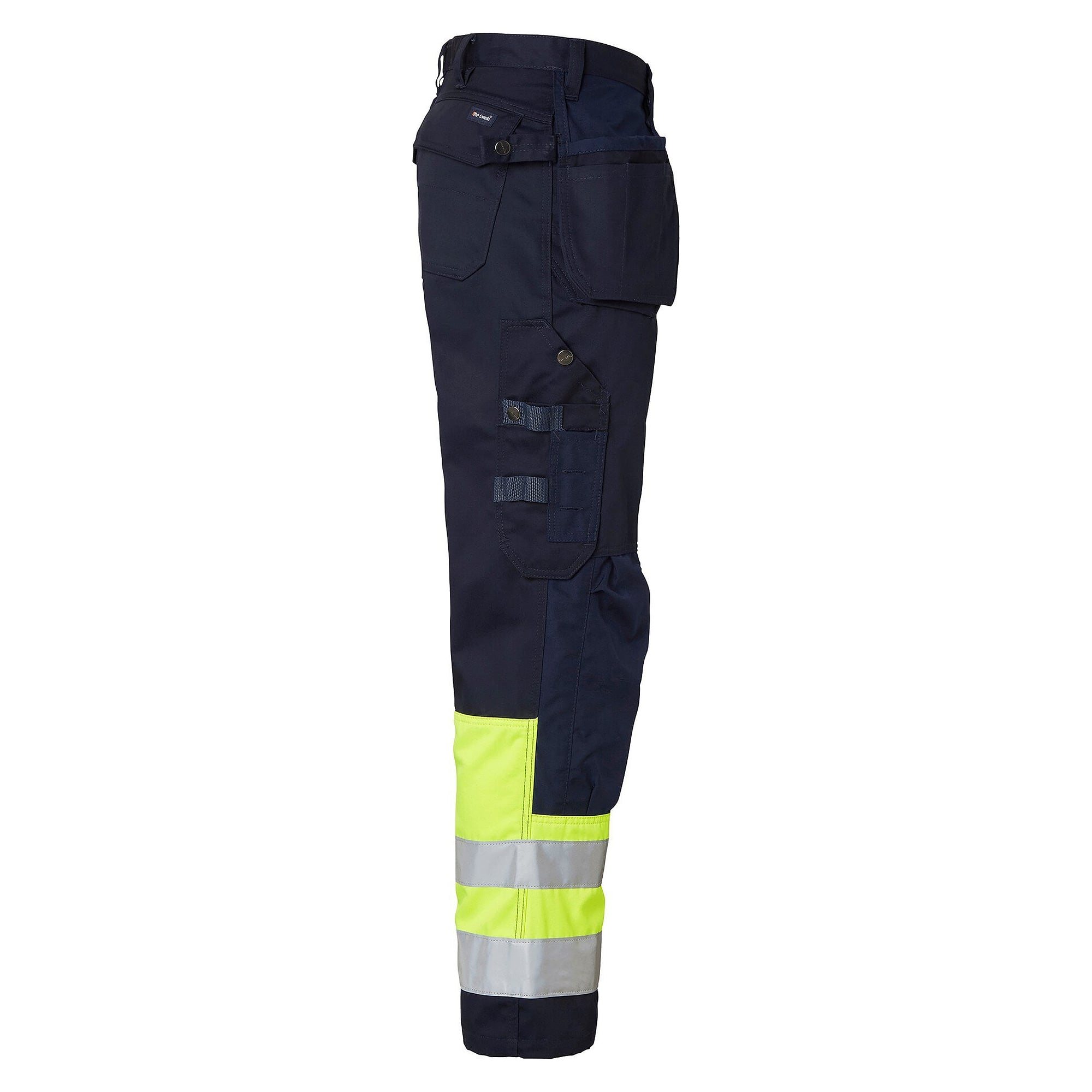 Hi-Vis Craftsmen Trousers 2171 with Knee Pockets, Class 1, navy/hi-vis yellow, size 46 - Top Swede 1000825960046