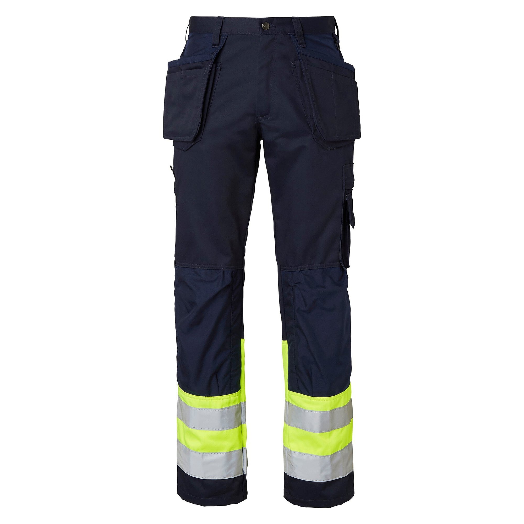 Handwerkerhose 2171 lang, Warnschutz EN ISO 20471 Klasse 1, navyblau/warngelb, Größe 54 - Top Swede 1000825960054