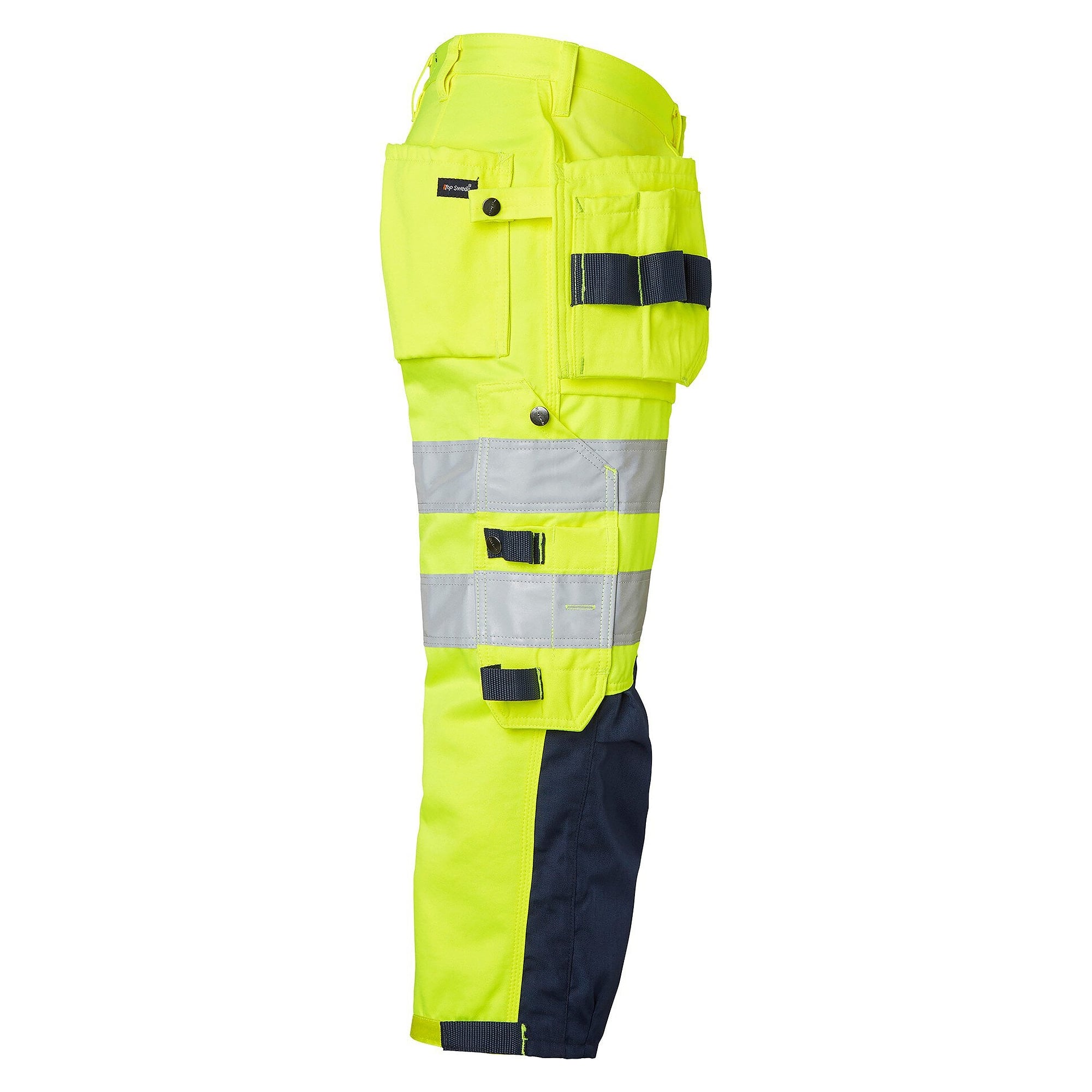 Craftsmen 3/4 trousers 218, hi-vis EN ISO 20471 class 2, fluorescent yellow/navy, size 44 - Top Swede 1000826983044