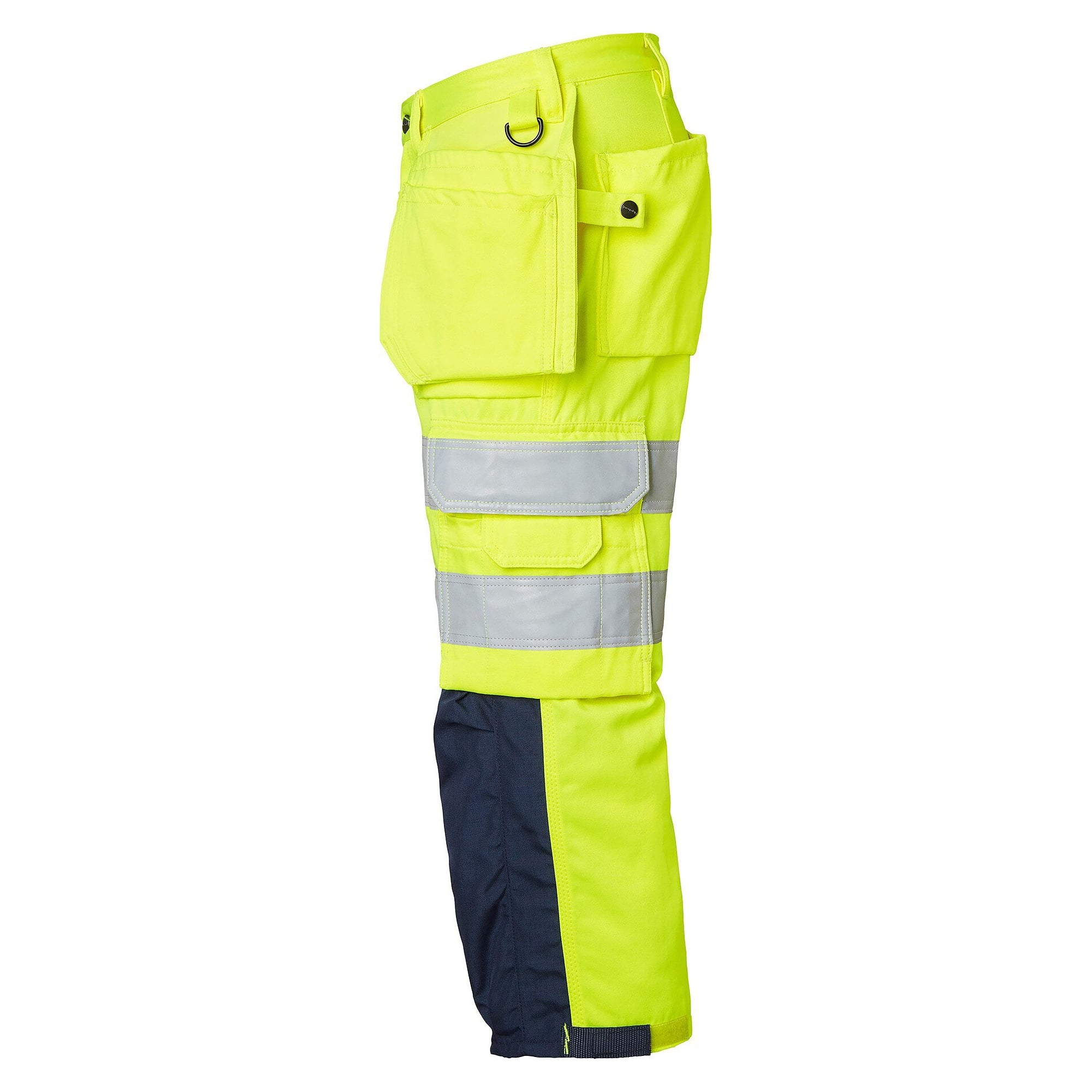 Dreiviertel-Handwerkerhose 218, Warnschutz EN ISO 20471 Klasse 2, warngelb/navyblau, Größe 62 - Top Swede 1000826983062