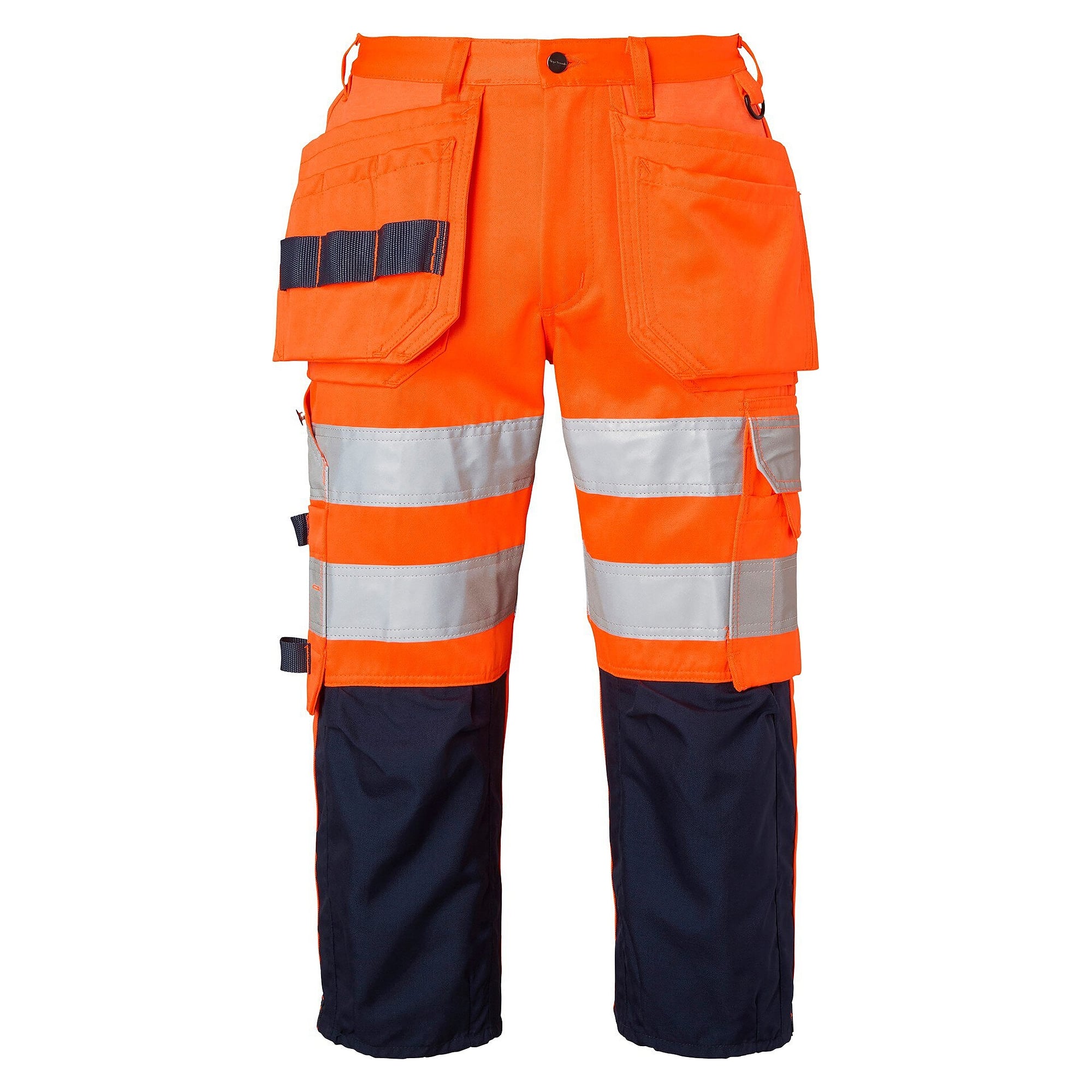 Pantacourt d'artisan 218, haute visibilité EN ISO 20471 classe 2, orange fluo/bleu marine, taille 46 - Top Swede 1000826991046