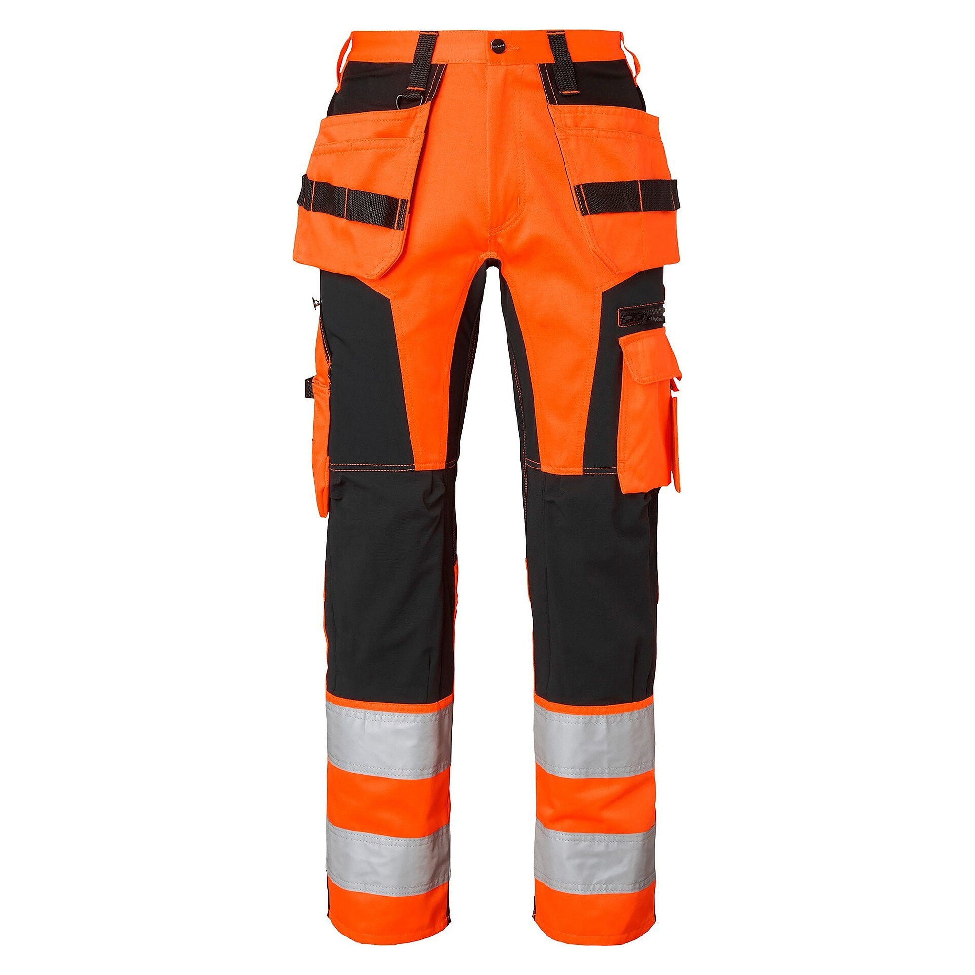 Warnschutz-Handwerkerhose 236 mit Stretch, EN ISO 20471 Kl. 2, orange/schwarz, Größe 102 - Top Swede 1000838990150