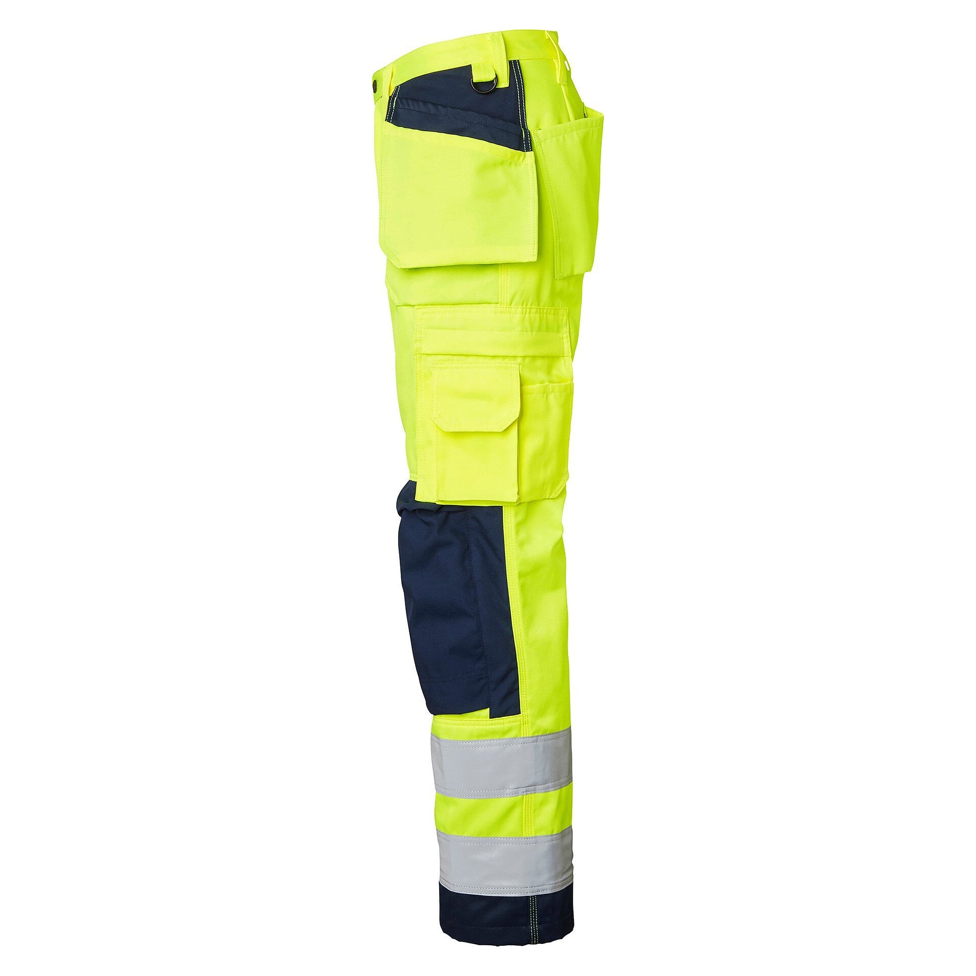 Warnschutz-Handwerkerhose 2516 mit Knietaschen, EN ISO 20471 Kl. 2, gelb/marineblau, Größe 60 - Top Swede 1000852983060