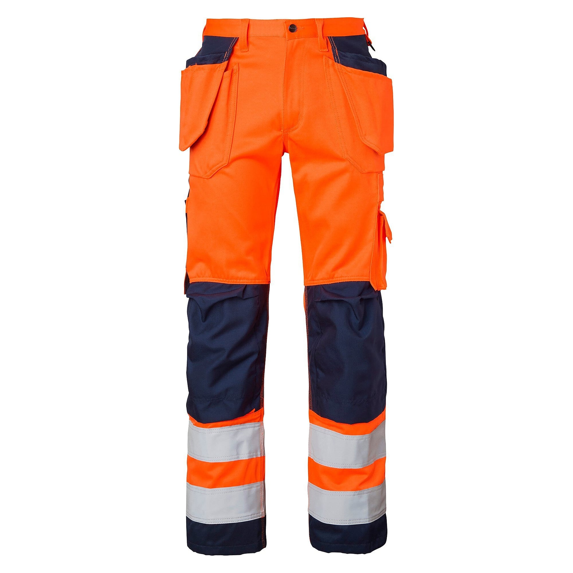 Warnschutz-Handwerkerhose 2516 EN ISO 20471 Klasse 2, warnorange/marineblau, Größe 30 - Top Swede 1000852991120