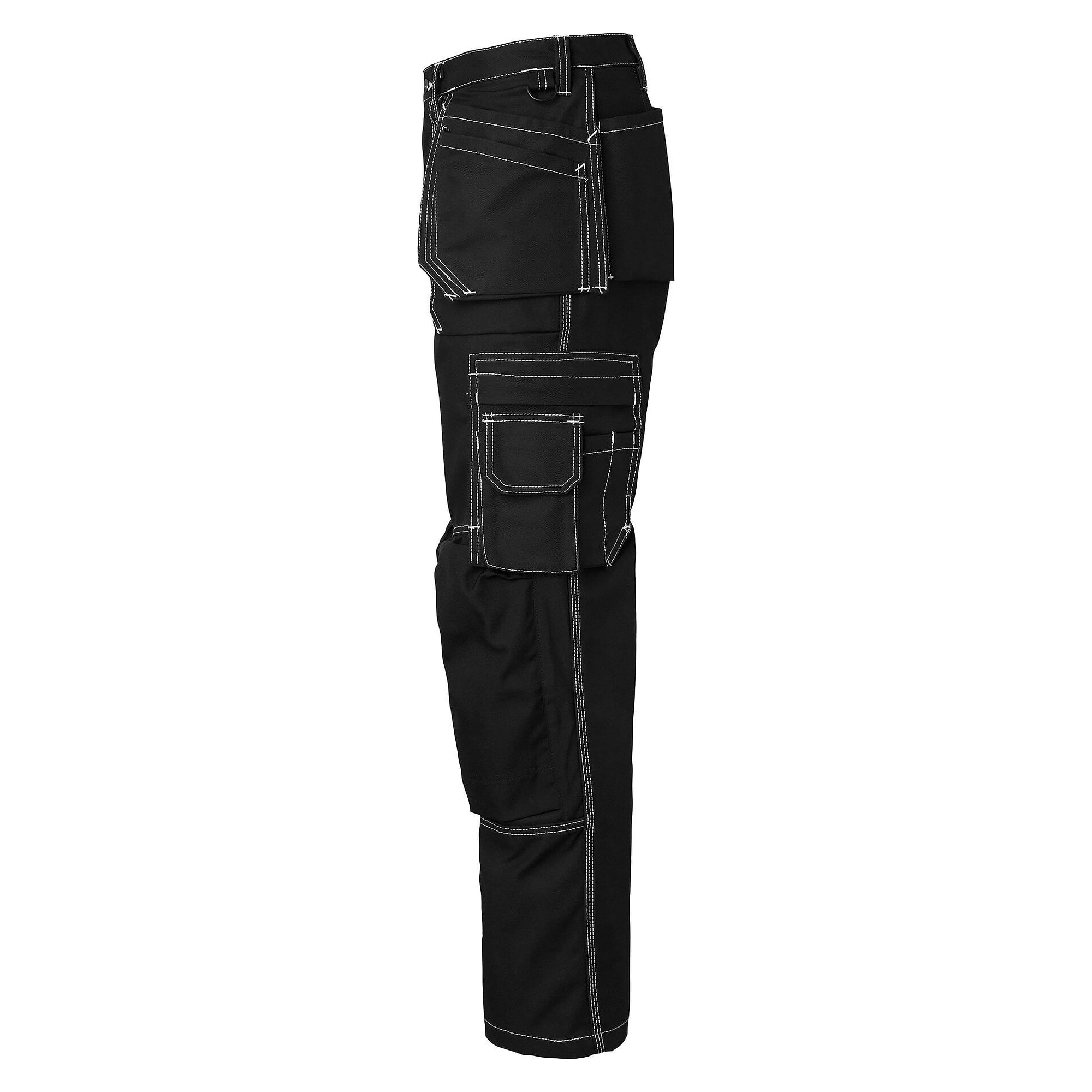 Craftsmen Trousers 2515 with CORDURA Knee Pockets and Hanging Pockets, Black, Size 54 - Top Swede 1000856001054