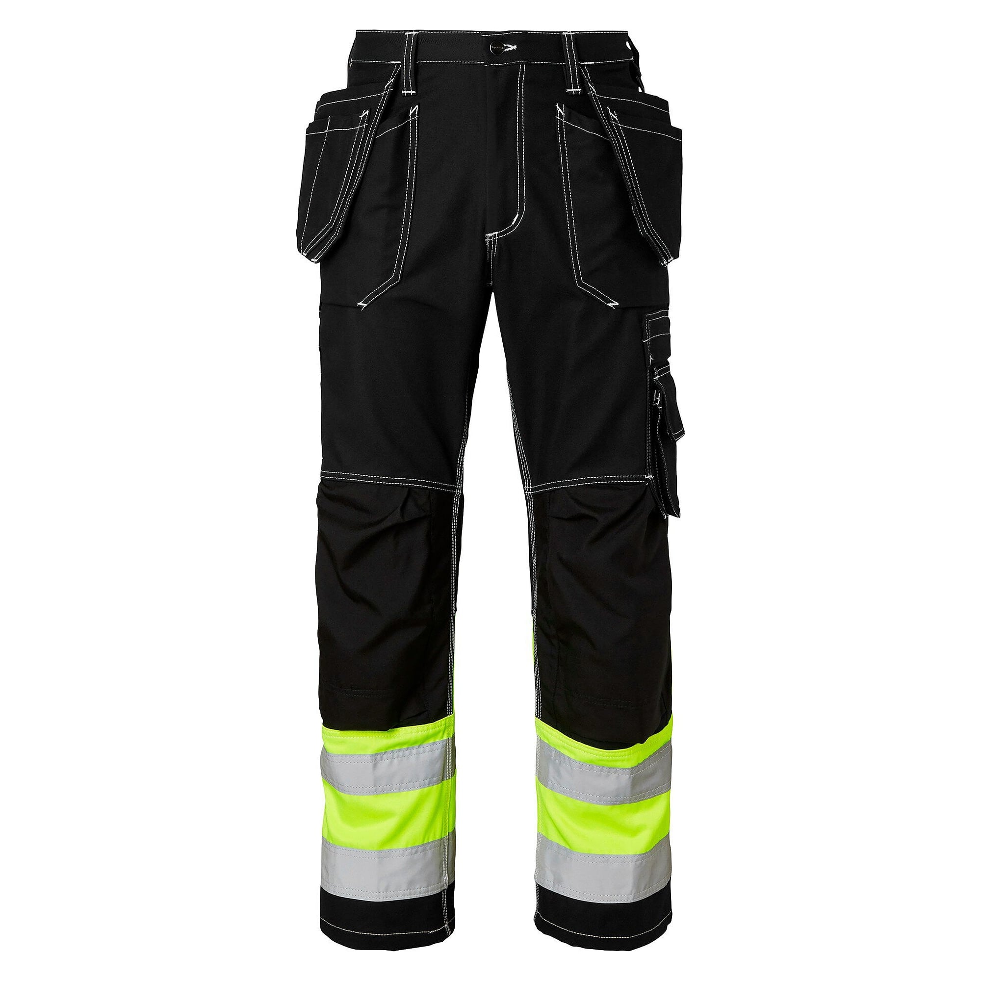 Warnschutz-Handwerkerhose 2515, EN ISO 20471 Kl. 1, schwarz/fluoreszierend gelb, Gr. 98 - Top Swede 1000857914148