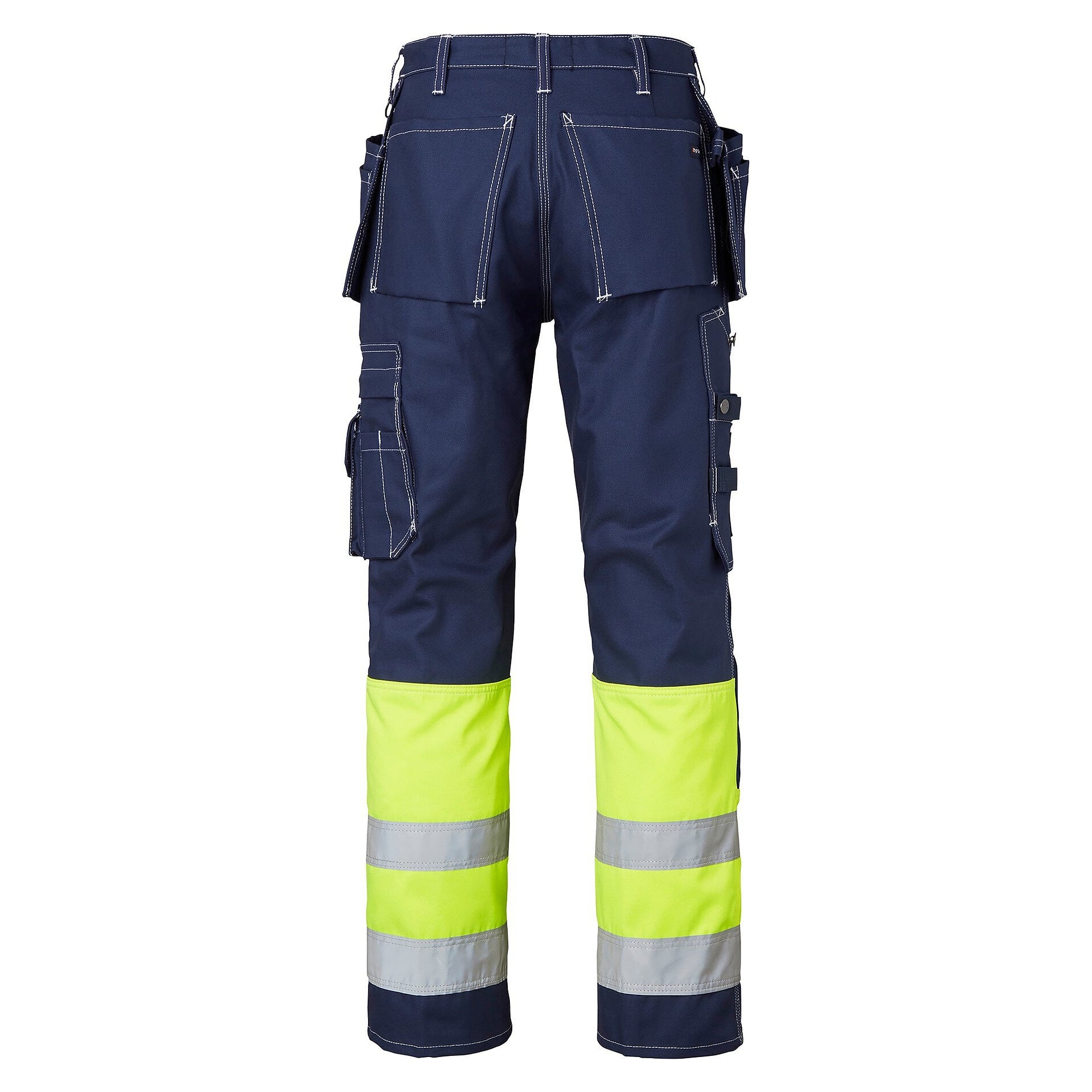 Hi-Vis Craftsmen Trousers 2515, EN ISO 20471 Class 1, navy/fluorescent yellow, size 58 - Top Swede 1000857960058