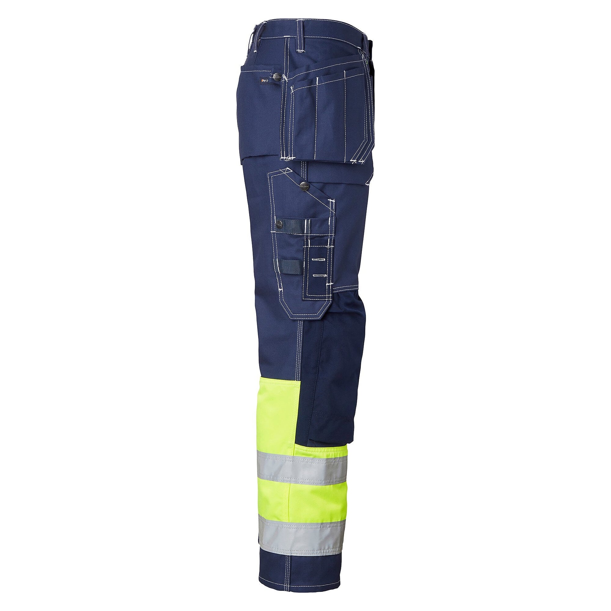 2515 hi-vis craftsman trousers class 1 with CORDURA knee pockets, navy/yellow, size 26 - Top Swede 1000857960104