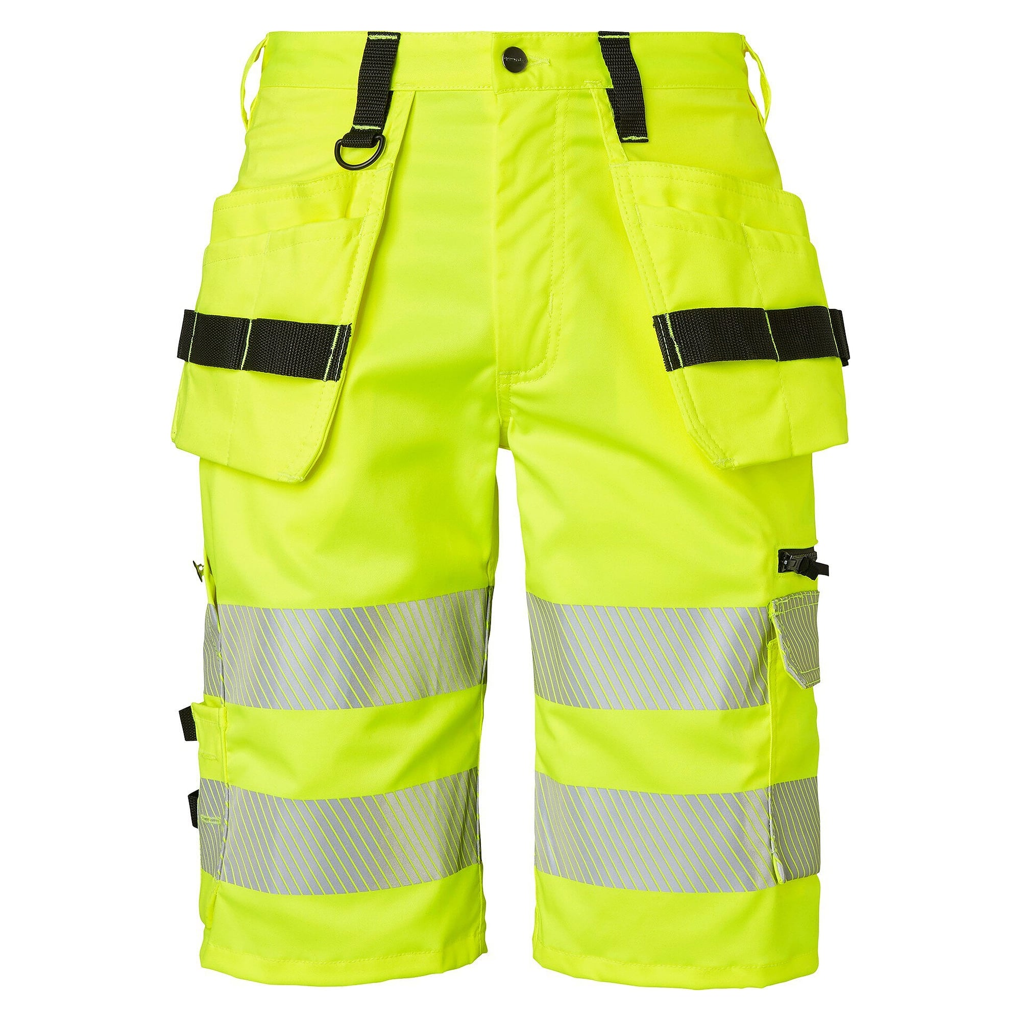 Kurze Warnschutz-Handwerkerhose 304 Stretch, Klasse 2, fluoreszierendes Gelb, Größe 60 - Top Swede 1000877712060