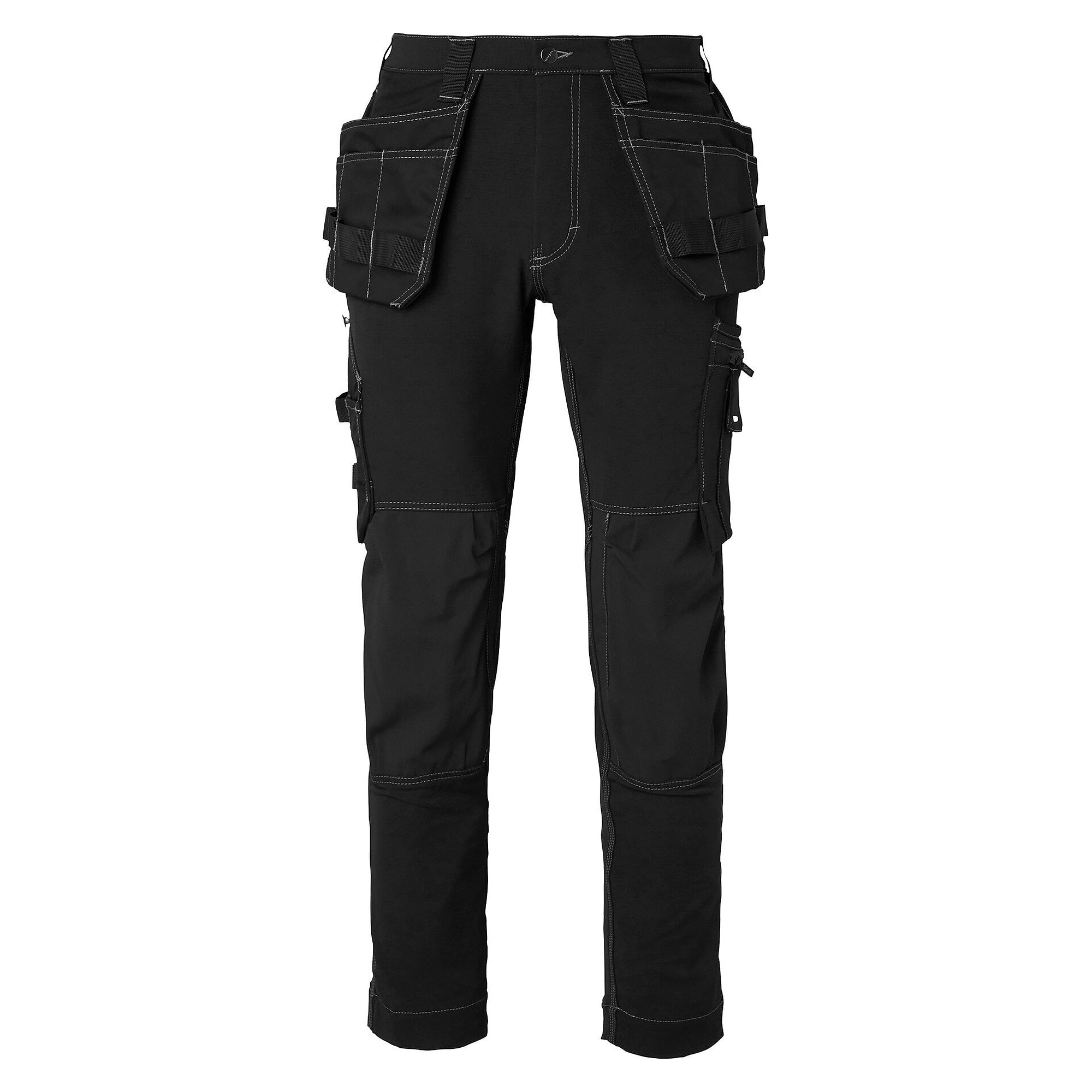 Herren-Handwerkerhose 306 aus Vier-Wege-Stretch mit CORDURA-Knietaschen, schwarz, Größe 62 - Top Swede 1000878001062