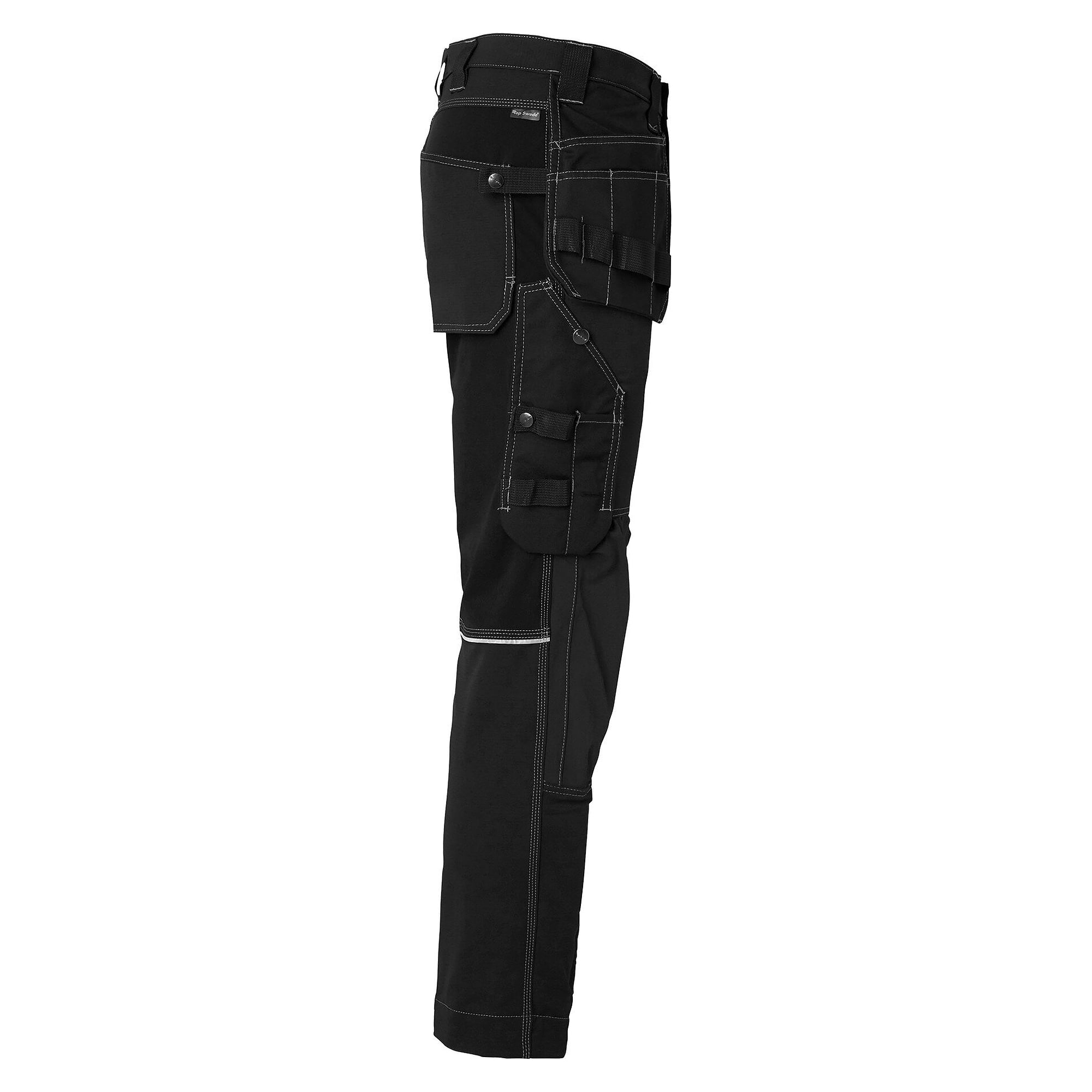 306 men's craftsman trousers in four-way stretch with CORDURA knee pockets, black, size 24 - Top Swede 1000878001096