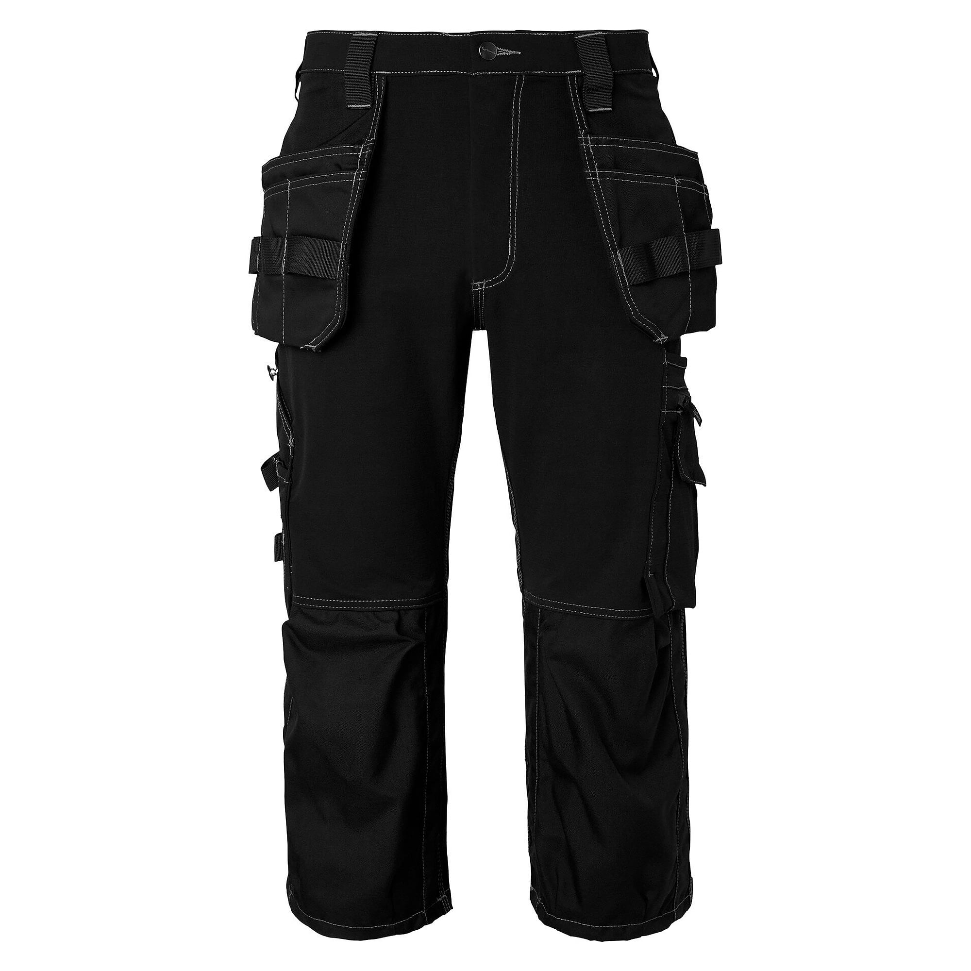 3/4-Handwerkerhose 309 aus Stretch mit Knie- und Nageltaschen, unisex, schwarz, Größe 52 - Top Swede 1000880001052