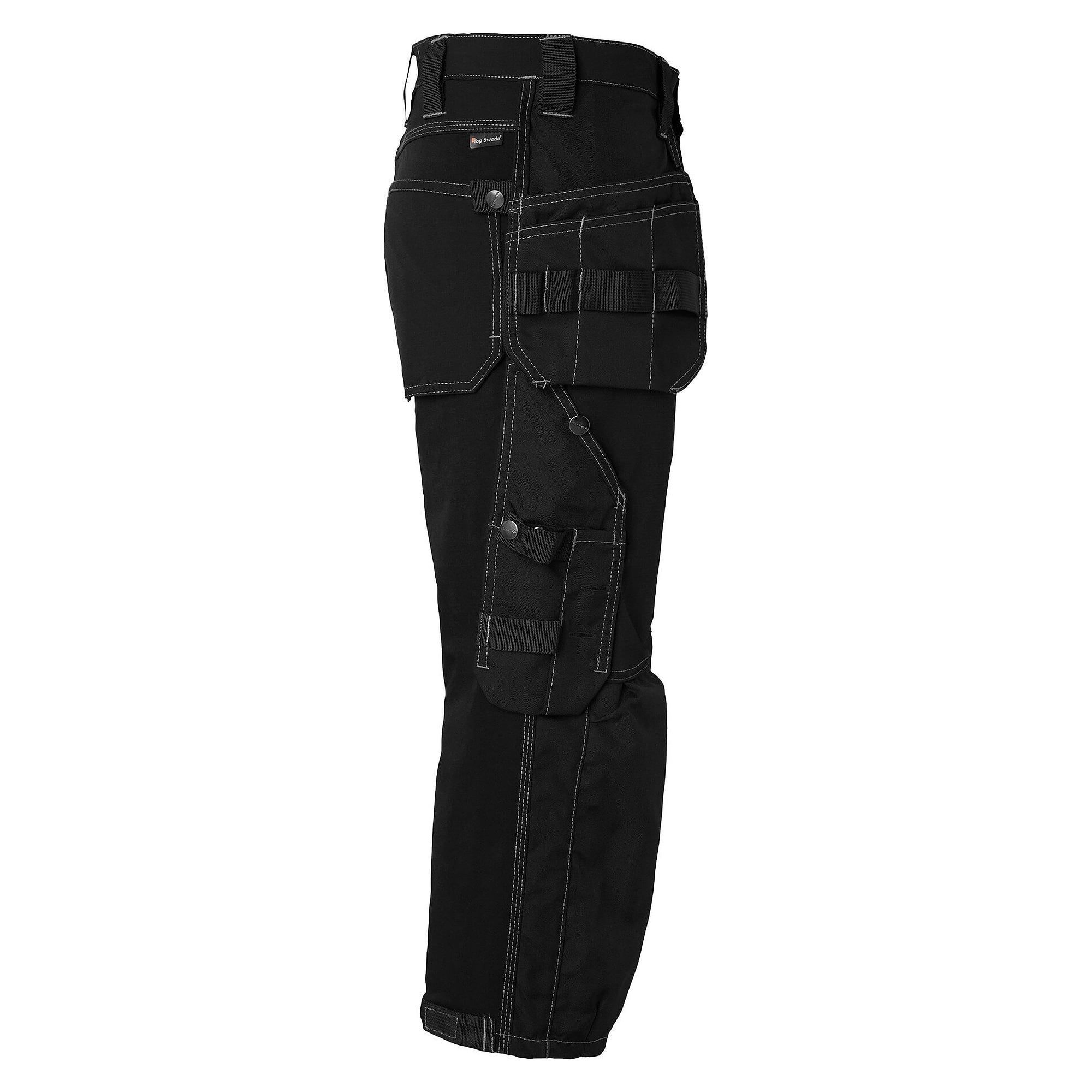 3/4-Handwerkerhose 309 aus Stretch mit Knie- und Nageltaschen, unisex, schwarz, Größe 56 - Top Swede 1000880001056