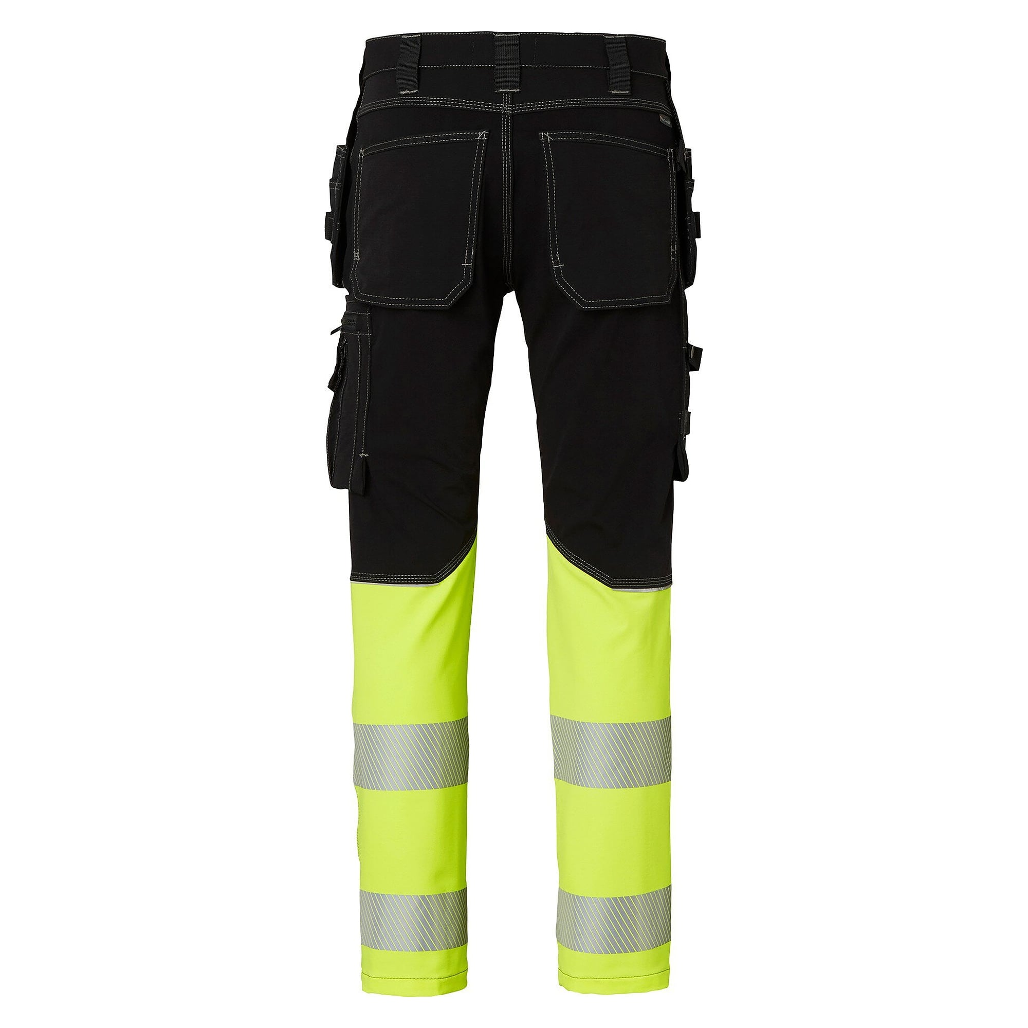 Hi-vis stretch craftsman trousers 312, EN ISO 20471 class 1, black/yellow, size 62 - Top Swede 1000882914062
