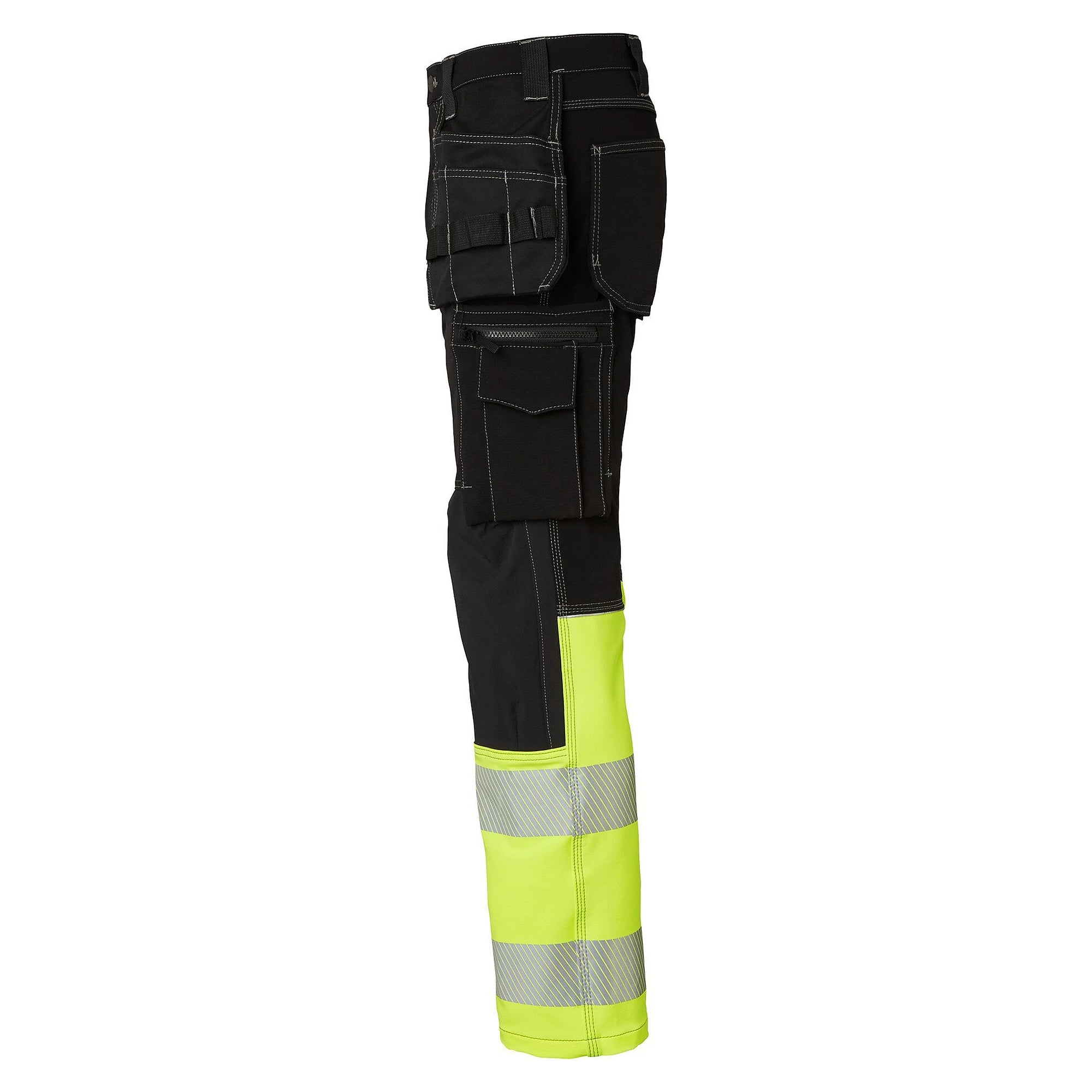 312 hi-vis craftsman trousers, stretch, EN ISO 20471 class 1, black/yellow, size 94 long fit - Top Swede 1000882914146