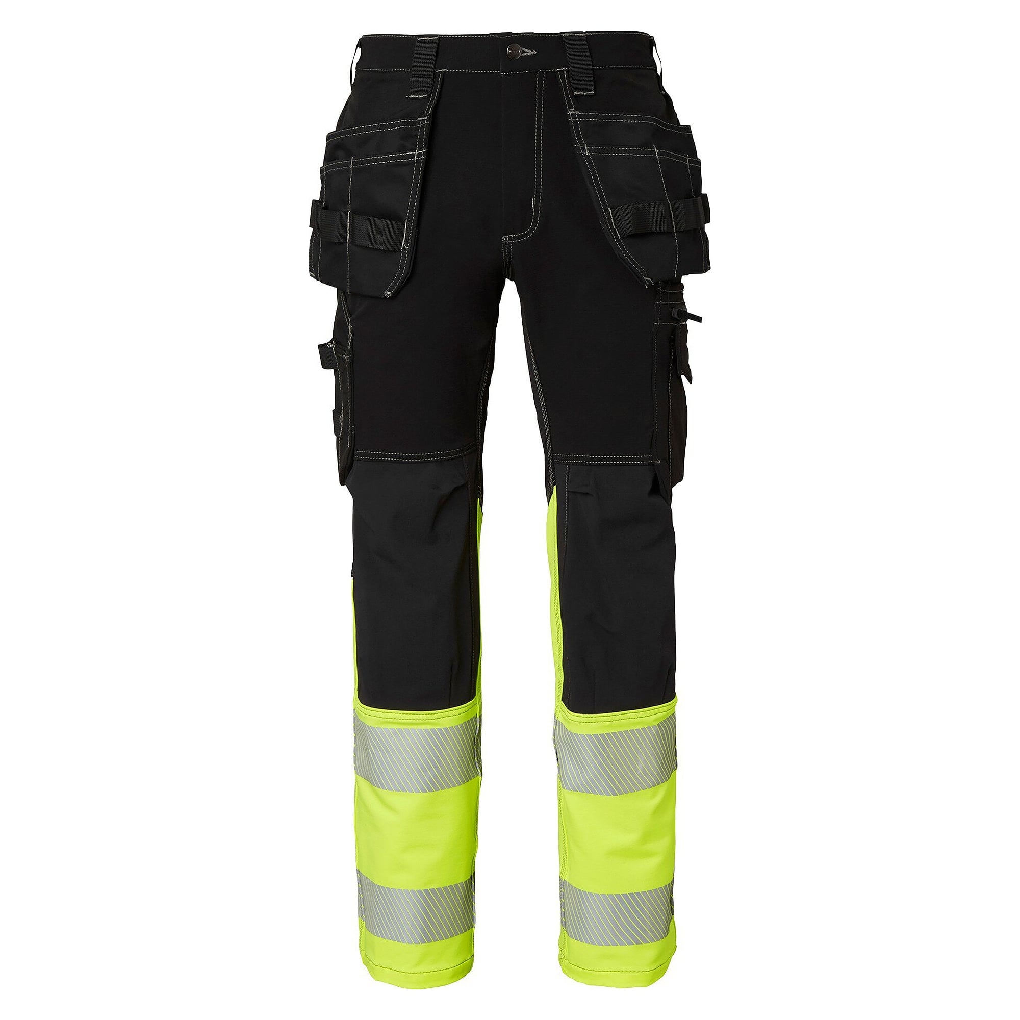 Warnschutz-Handwerkerhose 312 EN ISO 20471 Klasse 1, schwarz/warngelb, Größe 102 schlank - Top Swede 1000882914150