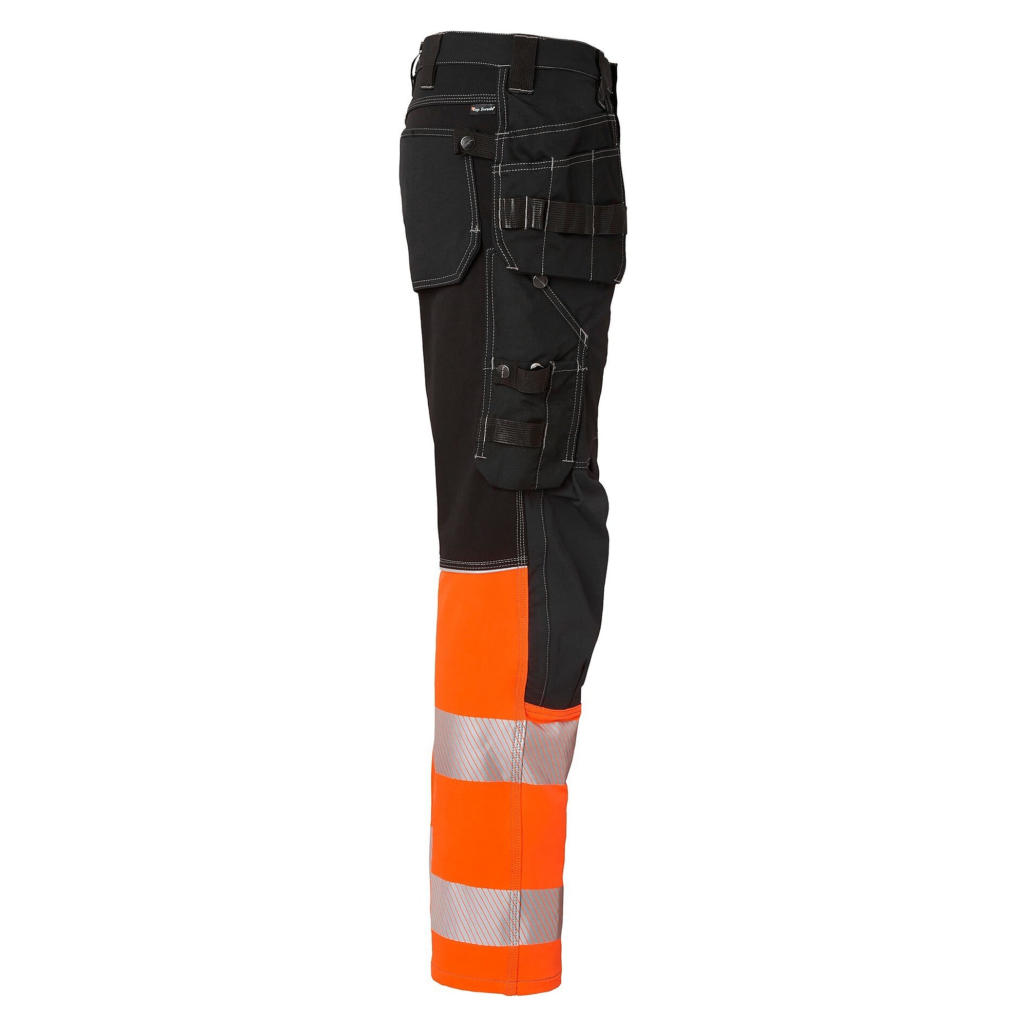 312 hi-vis craftsman trousers, stretch, EN ISO 20471 class 1, black/orange, size 48 - Top Swede 1000882918048