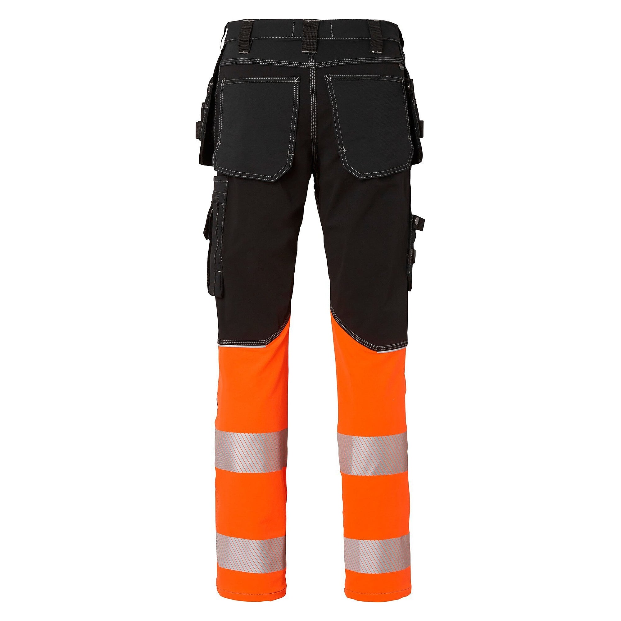 Handwerkerhose 312 mit Hängetaschen, Stretch, Warnschutz Klasse 1, schwarz/orange, Größe 114 - Top Swede 1000882918156